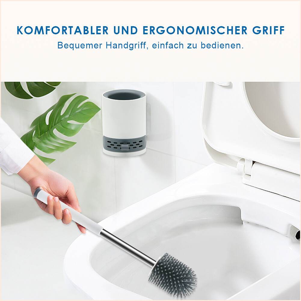 Bild 41 - Sonni Silikon Toilettenbürste mit Bürstenhalter Klobürste WC Bürste Brush Halter