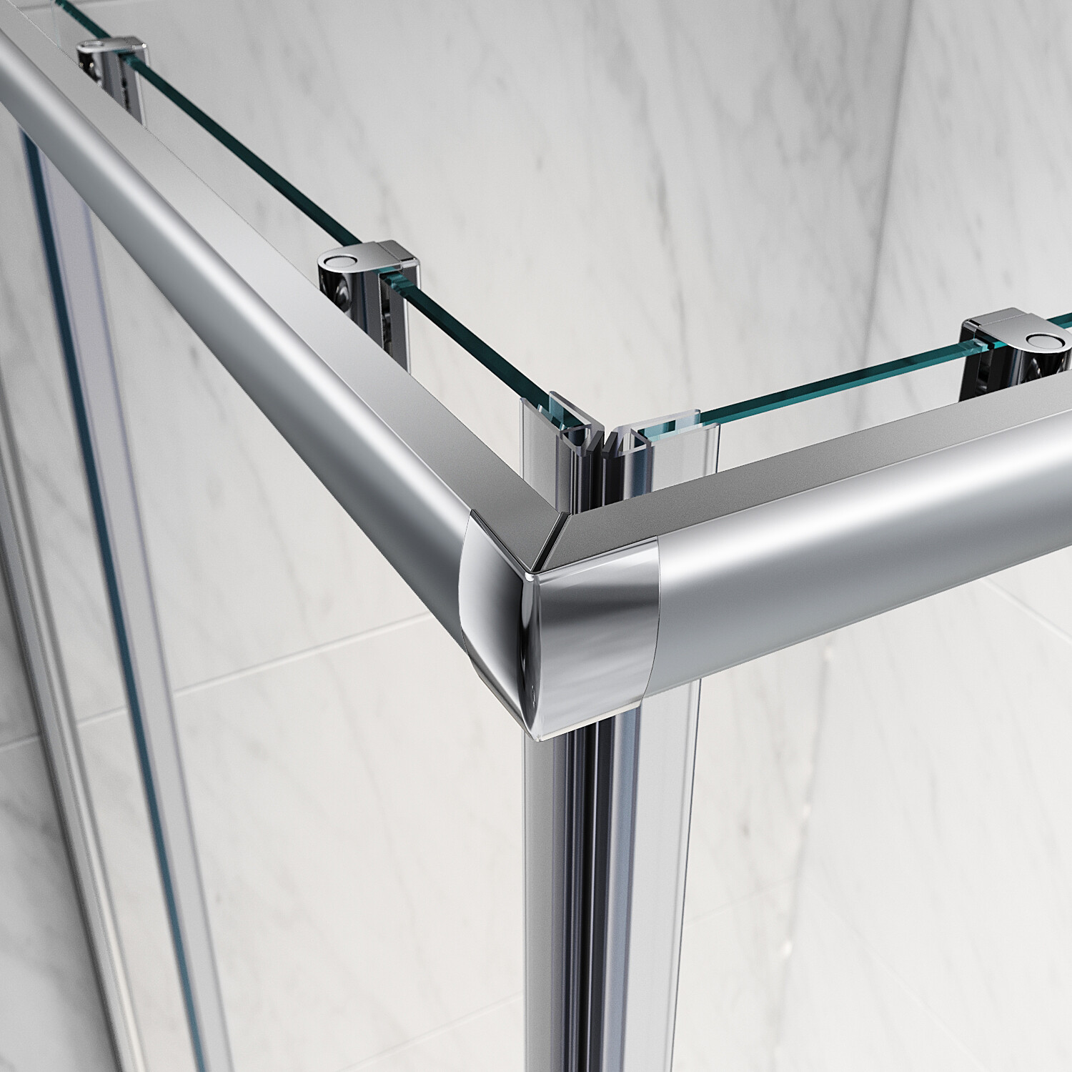 Bild 91 - Duschkabine Eckeinstieg Schiebetür Duschwand Duschabtrennung ESG Glas 185/195cm