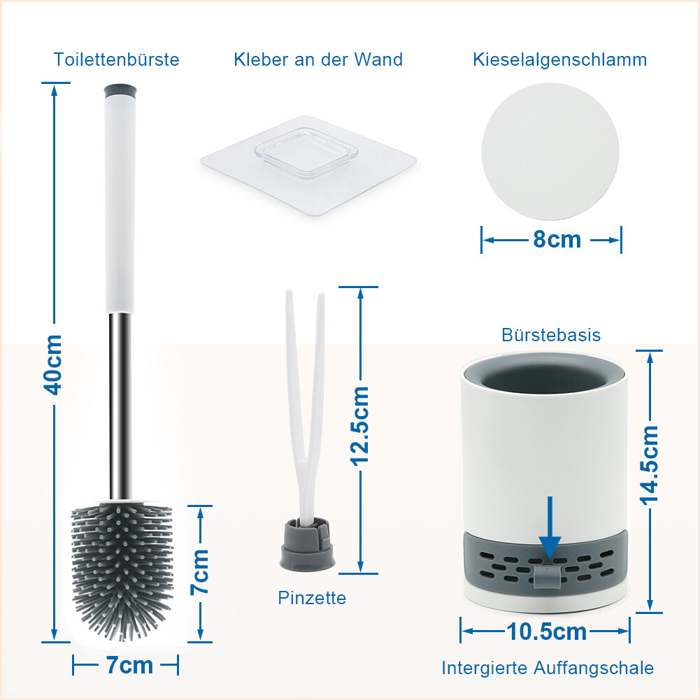 Bild 51 - Sonni Silikon Toilettenbürste mit Bürstenhalter Klobürste WC Bürste Brush Halter