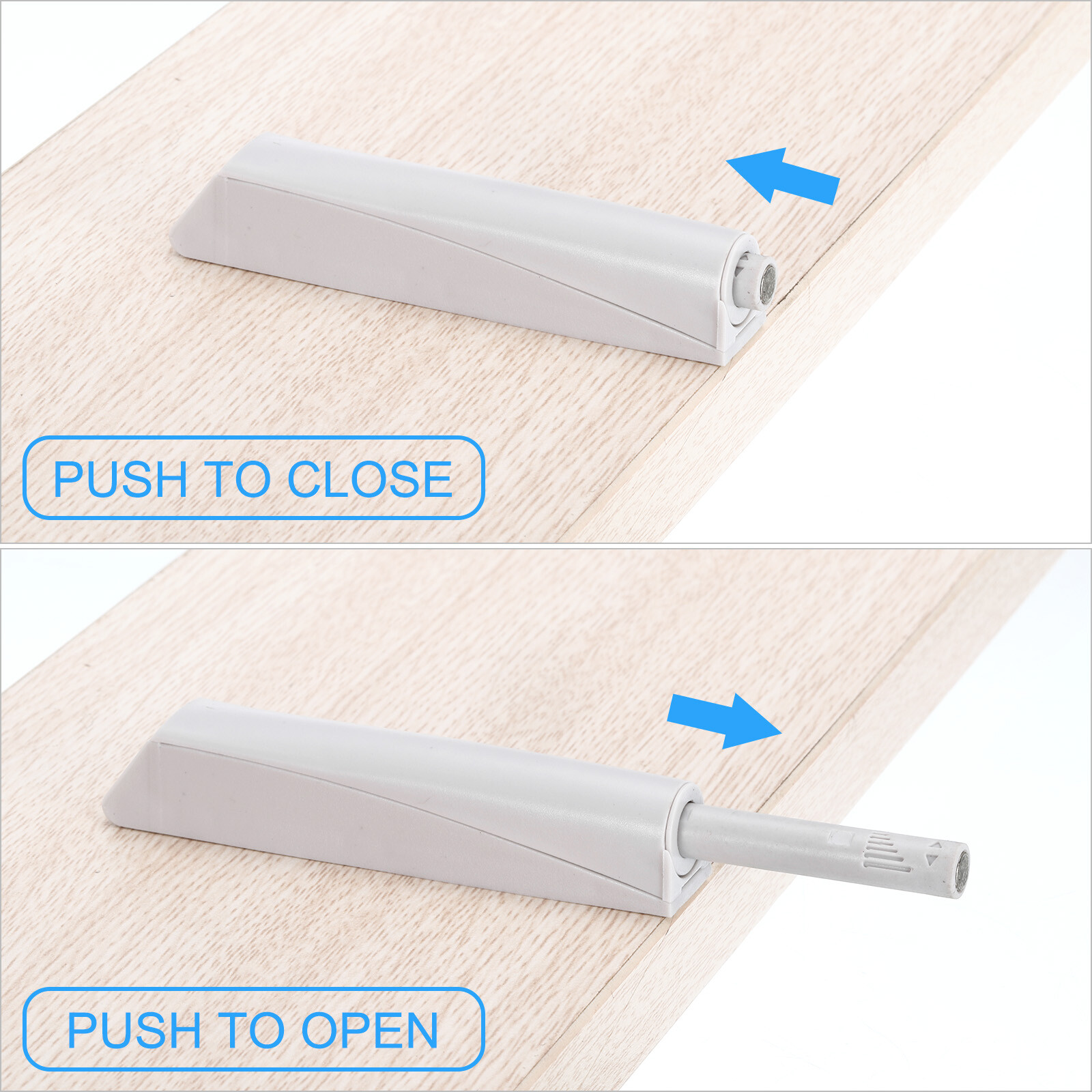 2 pestillos magnéticos de empuje, pestillo de puerta de apertura a presión, pestillos magnéticos, blanco - Imagen 4 de 7
