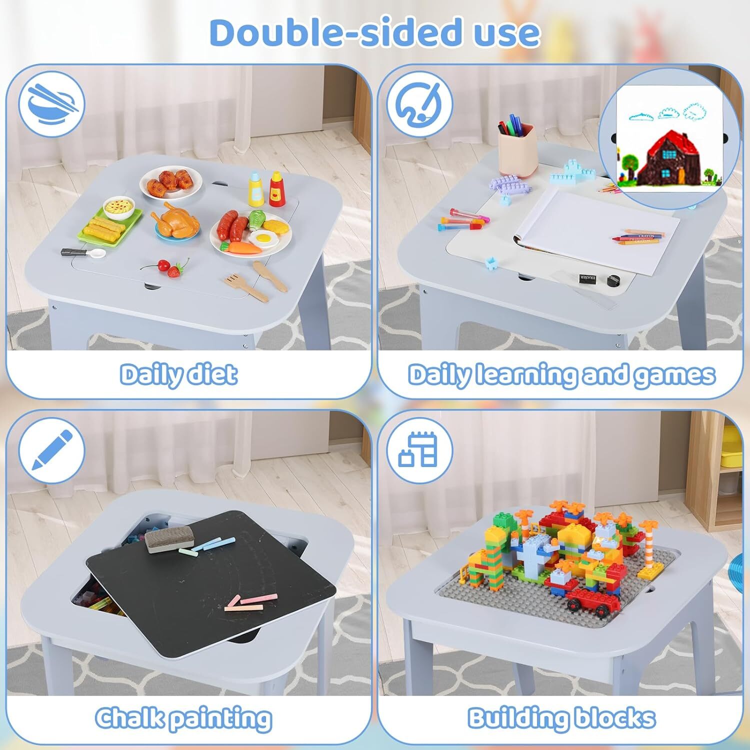 Tavolo per bambini con 2 sedie