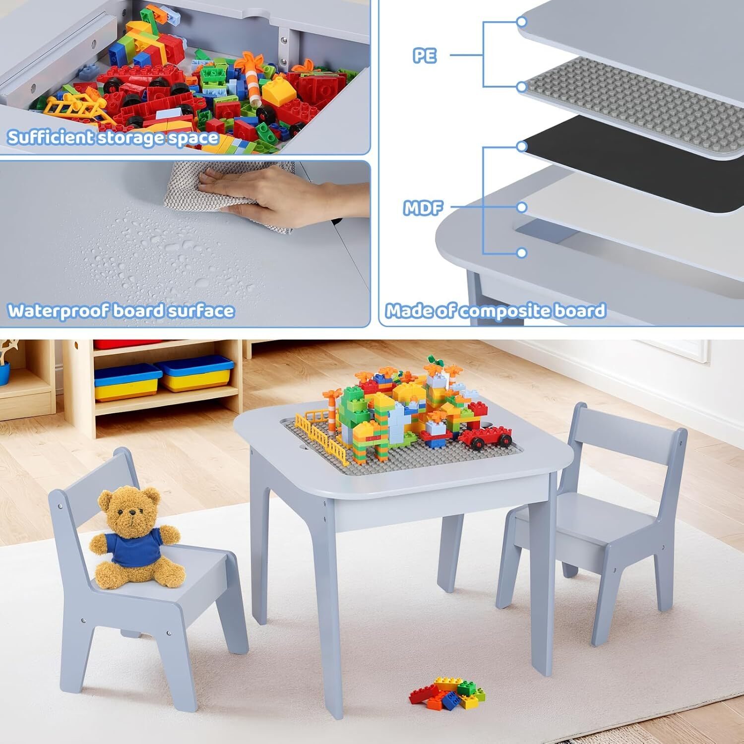 Tavolo per bambini con 2 sedie