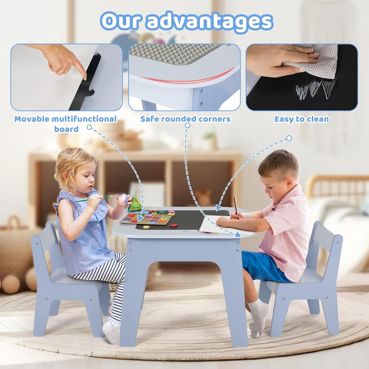 Tavolo per bambini con 2 sedie