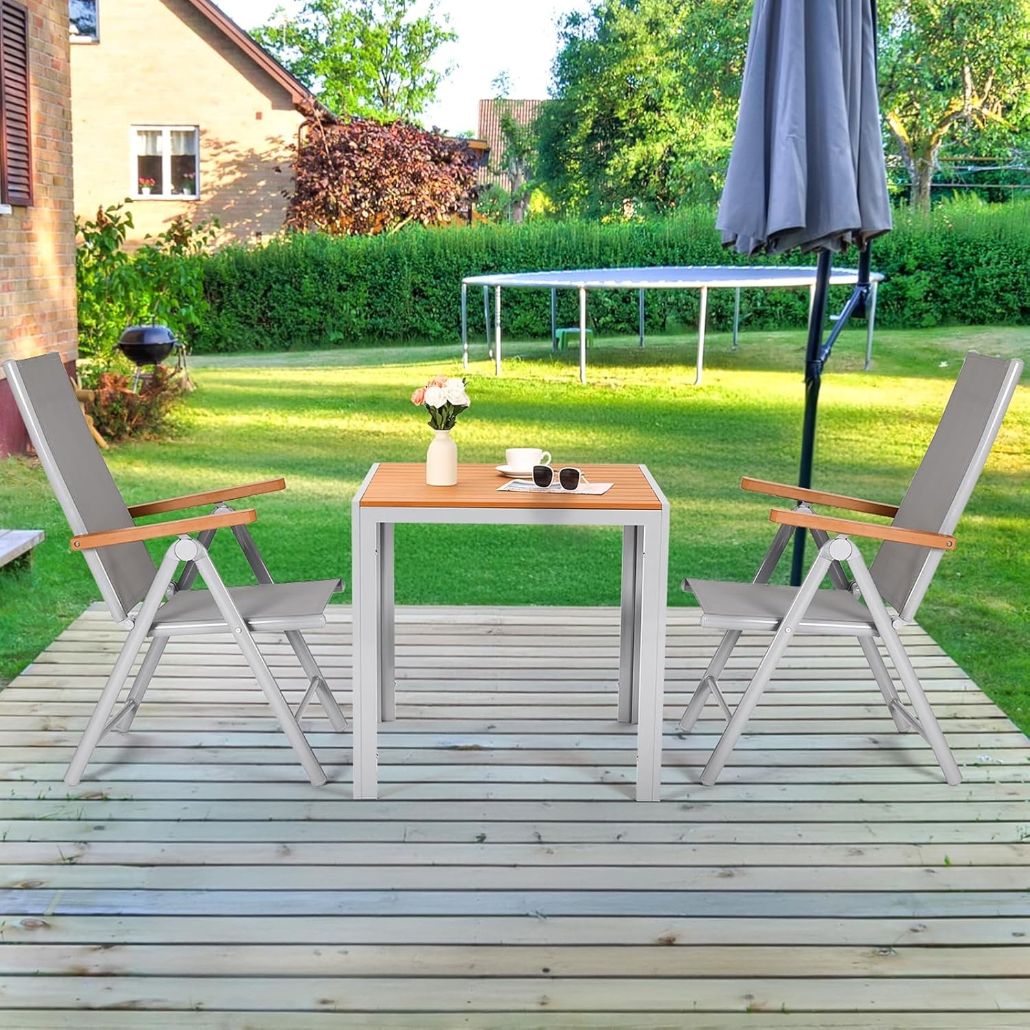 Table de jardin en aluminium WPC