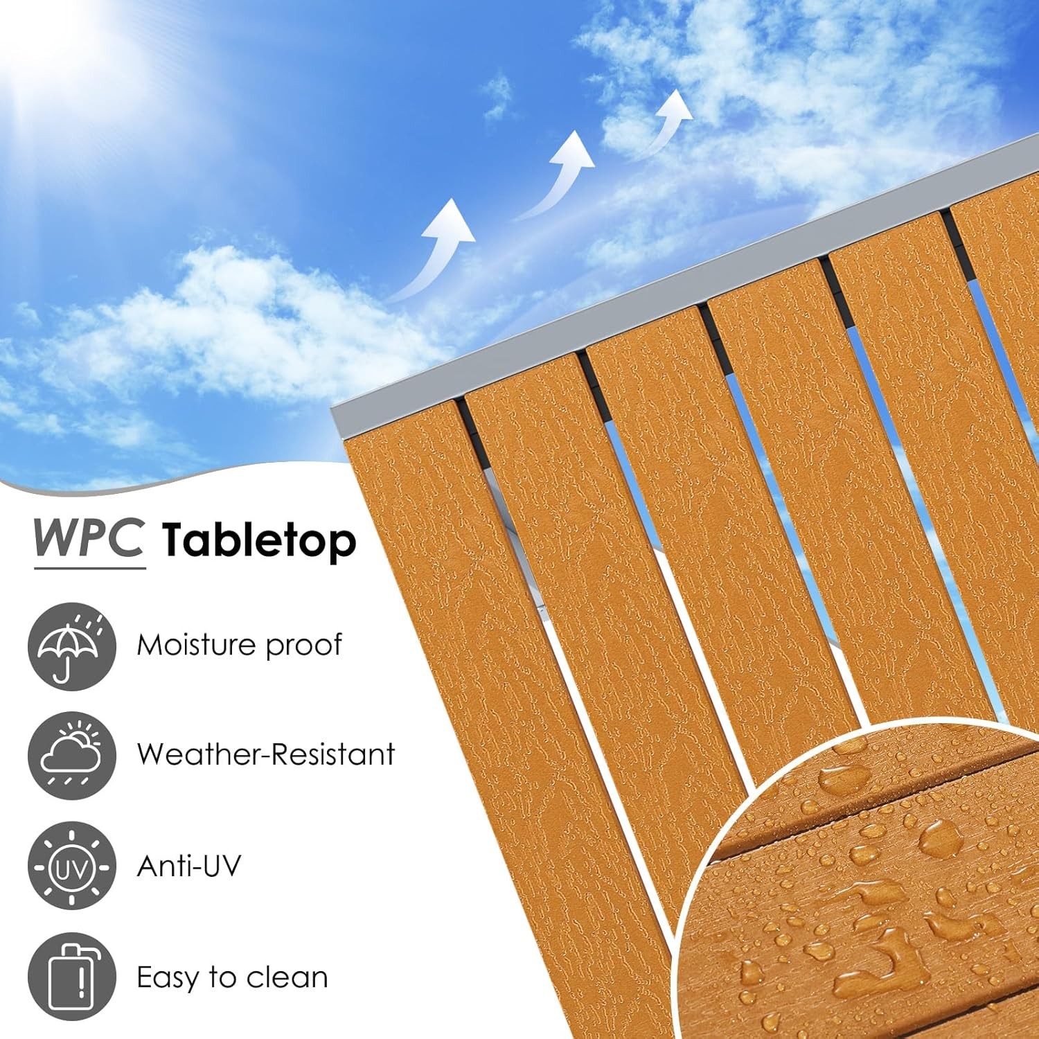 Table de jardin en aluminium WPC