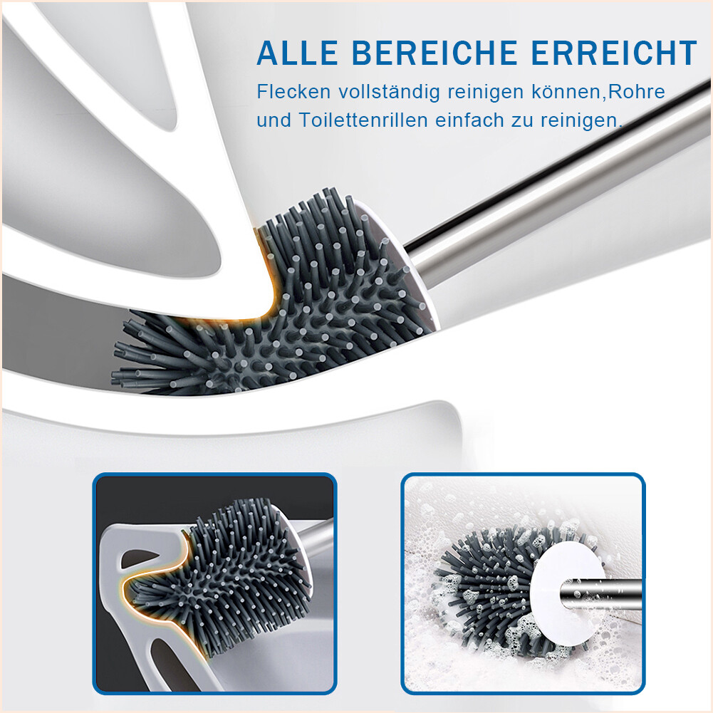 Bild 11 - Sonni Silikon Toilettenbürste mit Bürstenhalter Klobürste WC Bürste Brush Halter