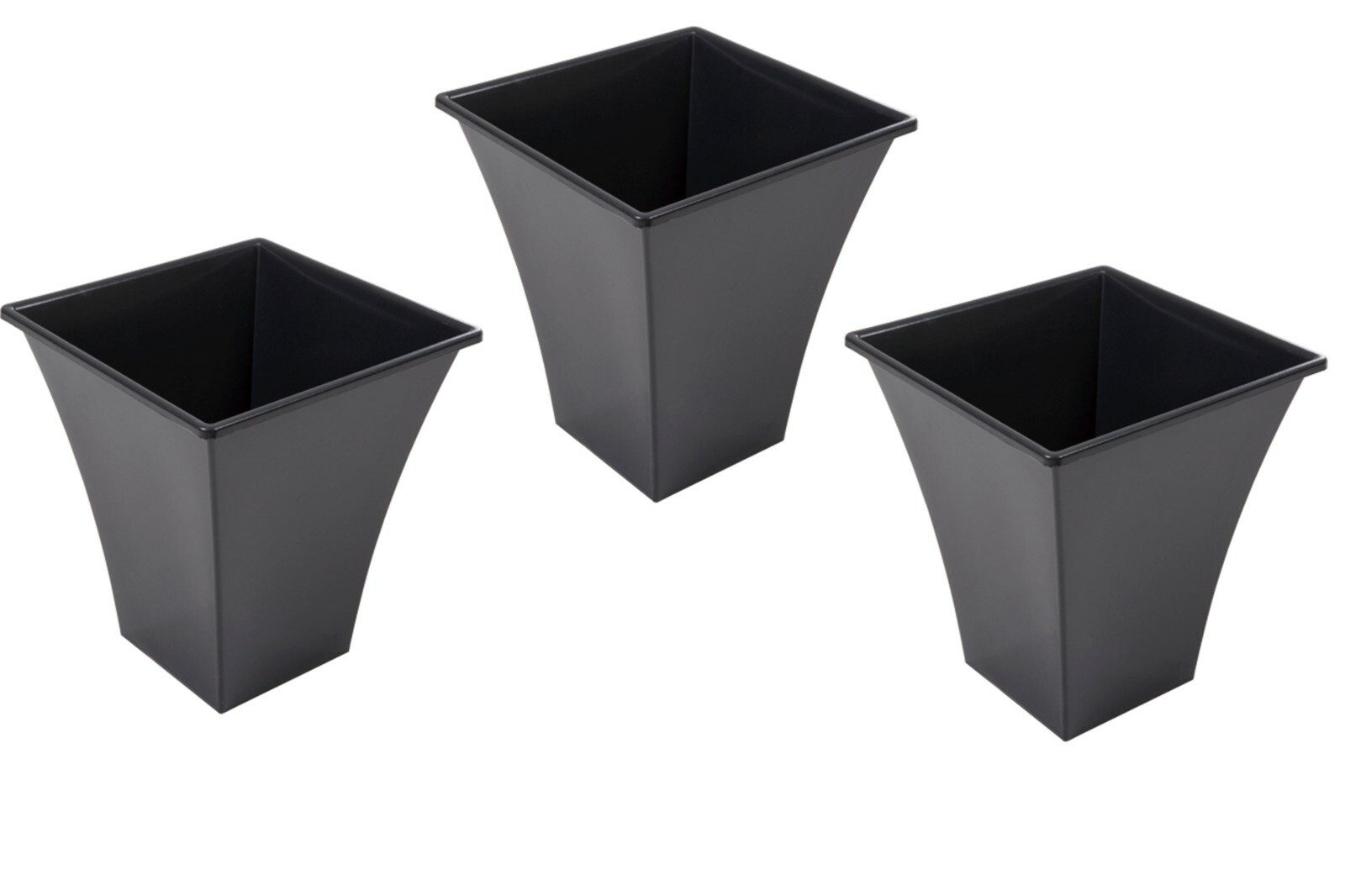 3 X LARGE BLACK PLANT POTS PLANTER GARDEN FLOWER POT PLASTIC TALL INDOOR OUTDOOR -Dwarf Discovery shop