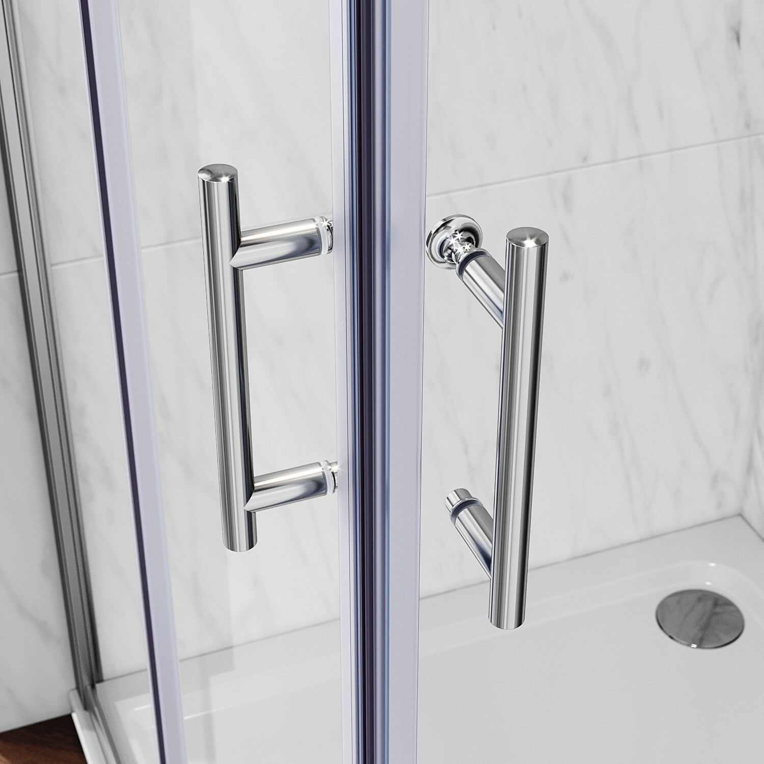 Bild 8 - Duschkabine Eckeinstieg Schiebetür Duschwand Duschabtrennung ESG Glas 185/195cm