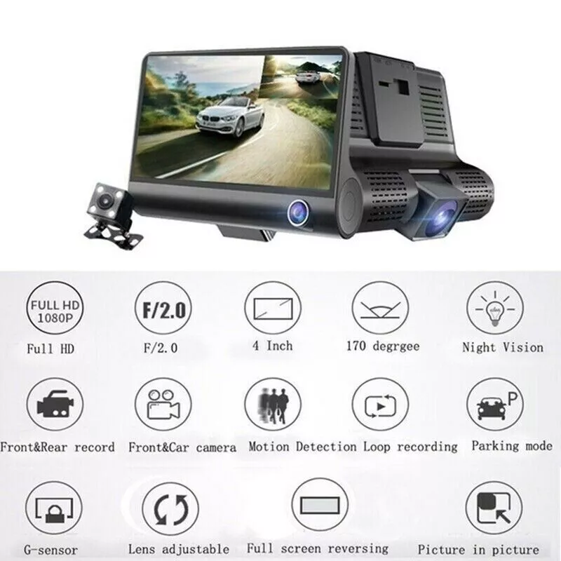 Dashcam Caméra Tableau Bord Dvr Pour Voiture 1080P X 480P Dashcam Oir