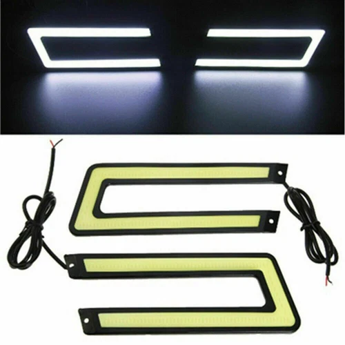 2 x Luces de circulación diurna LED COB blancas en forma de U impermeables DRL LUZ ANTINIEBLA PARA COCHE - Imagen 1 de 13