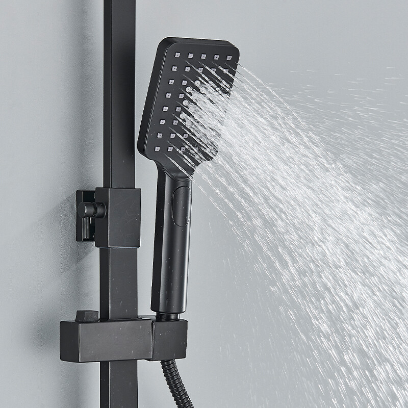 Columna De Ducha Negra Conjunto De Ducha Con Repisa De Baño, Teleducha -Mundo Ducha