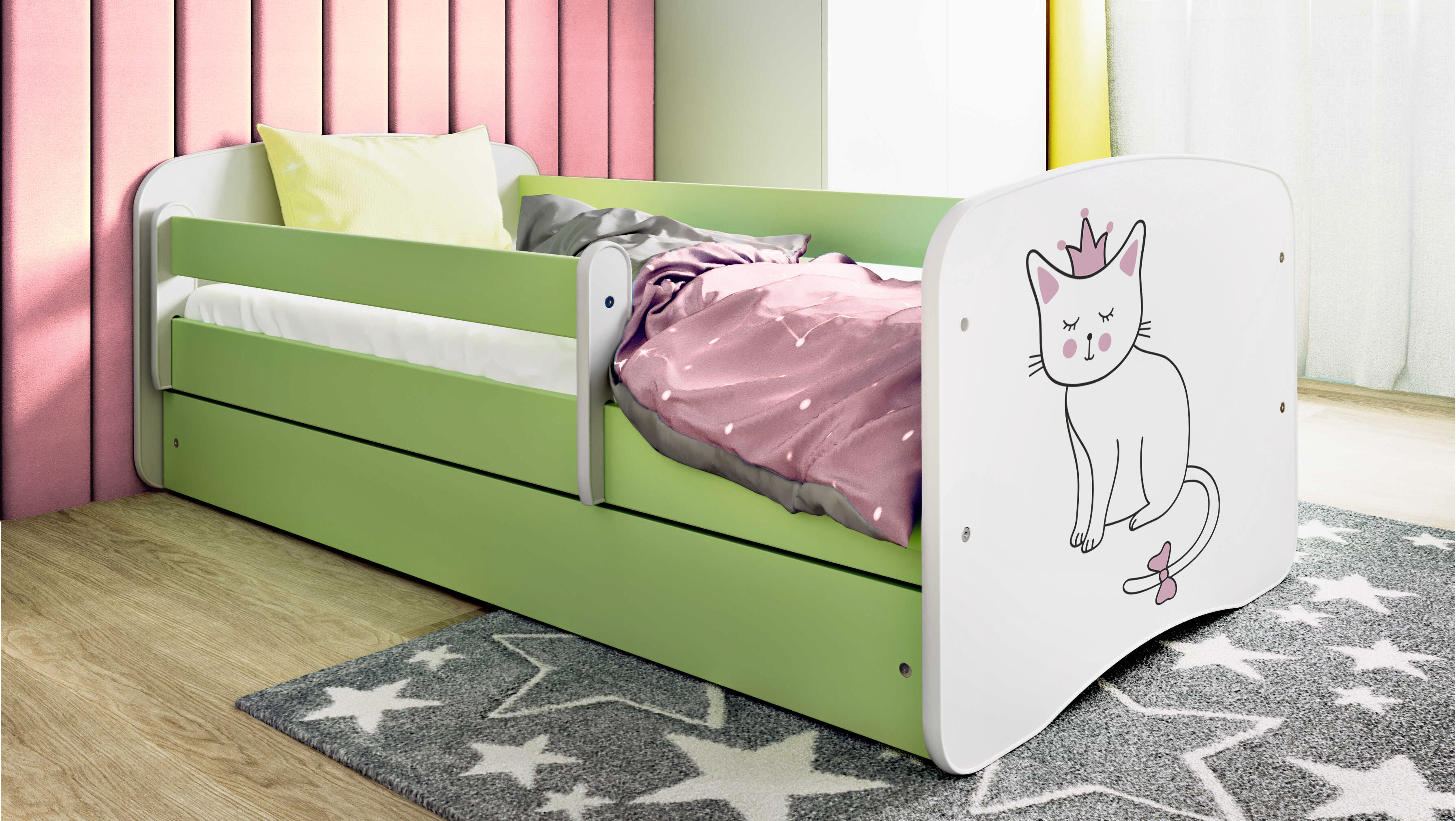 Lit enfant 70 x 140 cm, motif Chat, vue 2