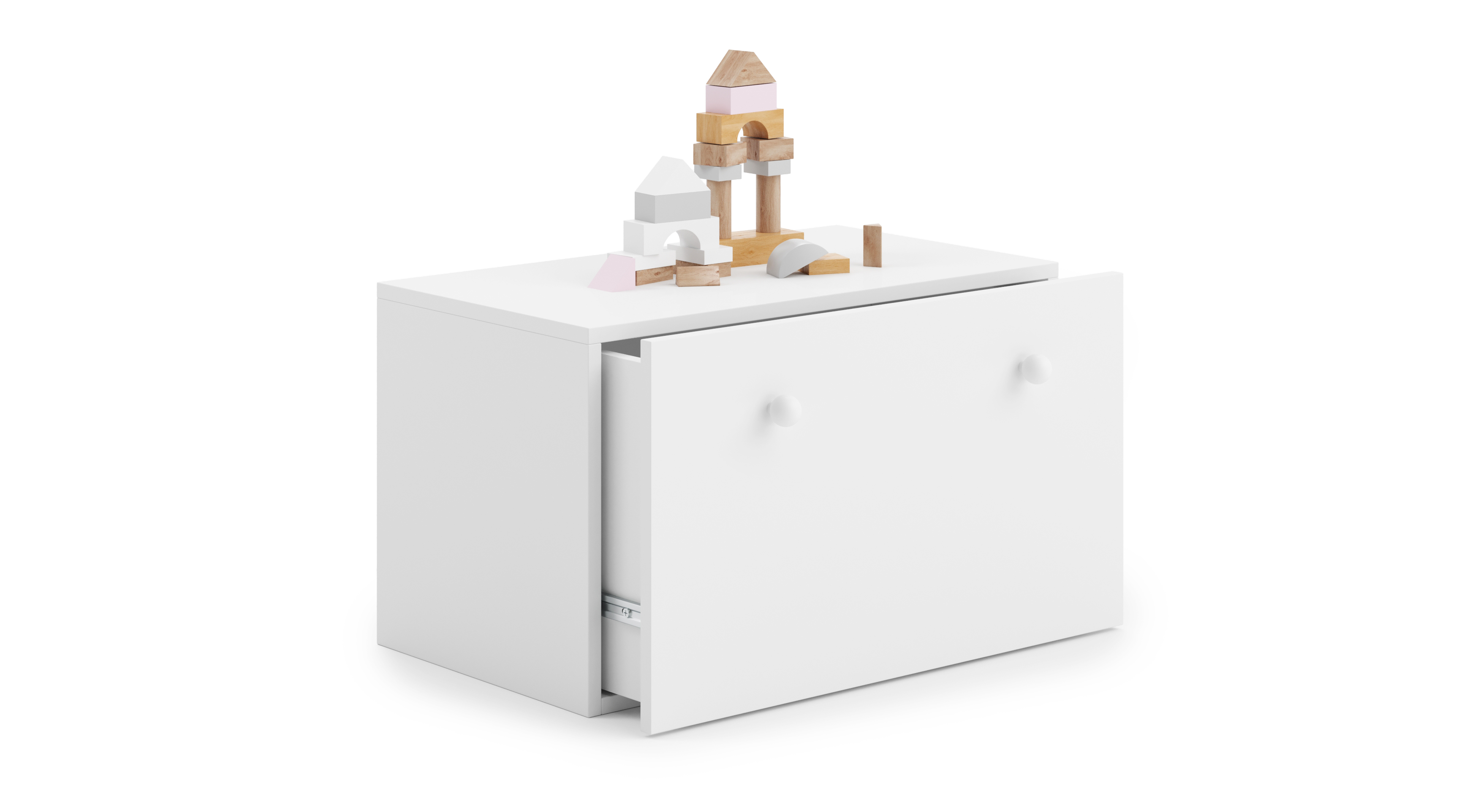 Coffre à jouets enfant blanc