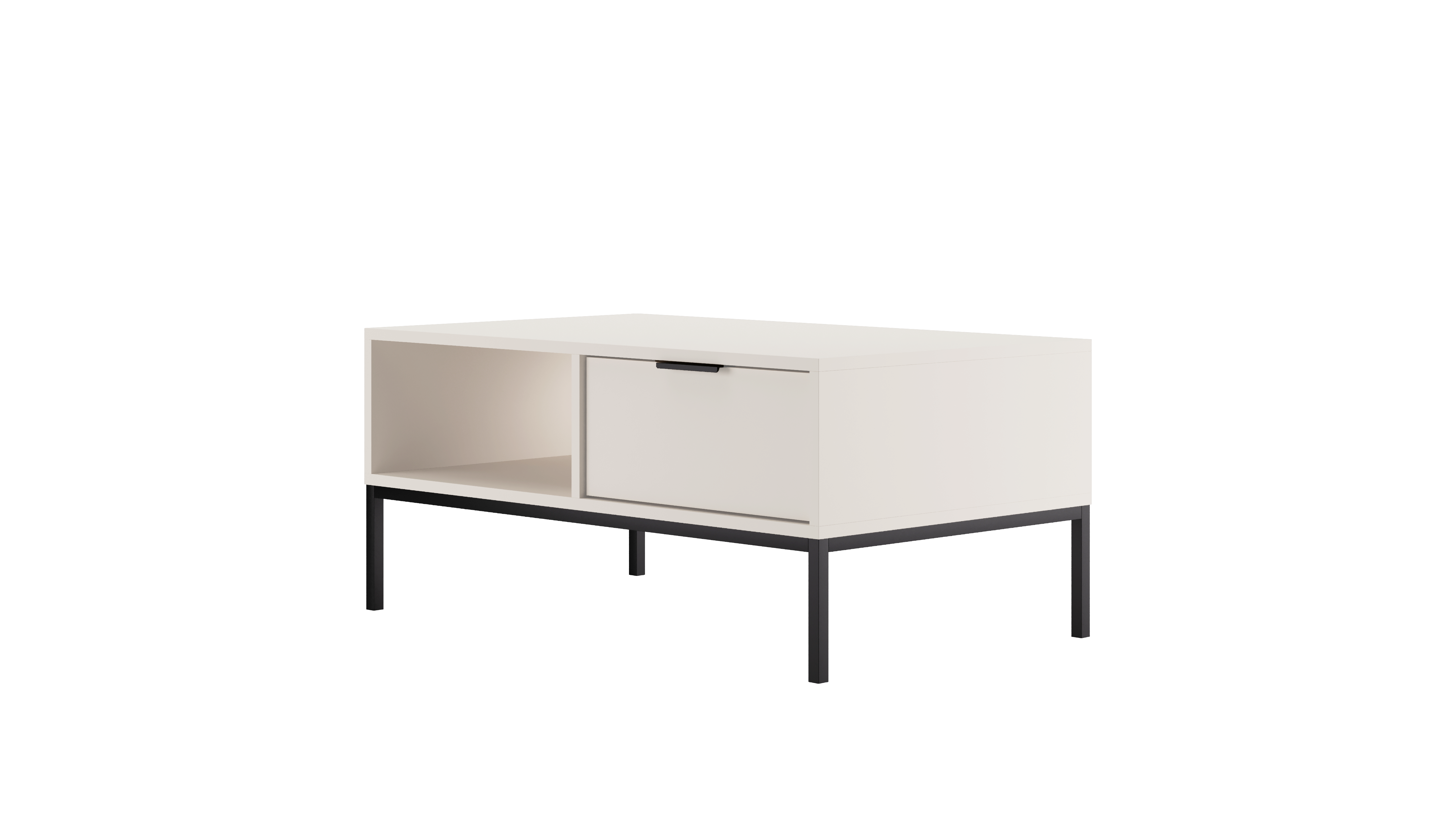 Raumhirsch Table basse AUSTIN 60x45x100 cm Avec tiroir Avec rangement noir – vue principale
