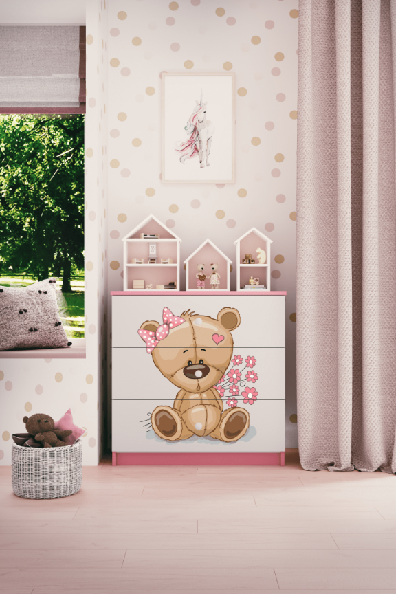 Commode enfant rose