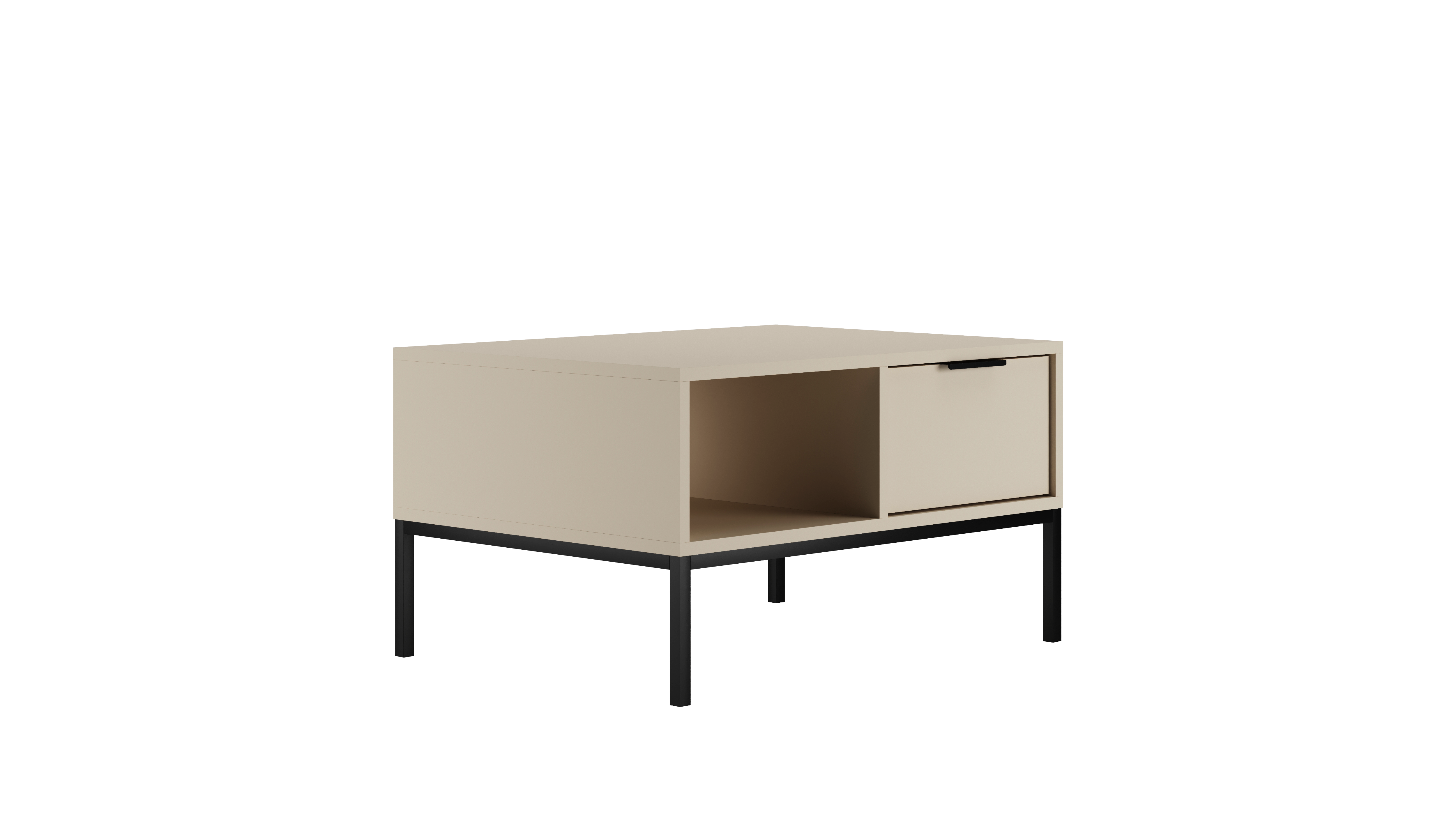 Raumhirsch Table basse AUSTIN 60x45x80 cm Avec tiroir Avec rangement noir – détail 2