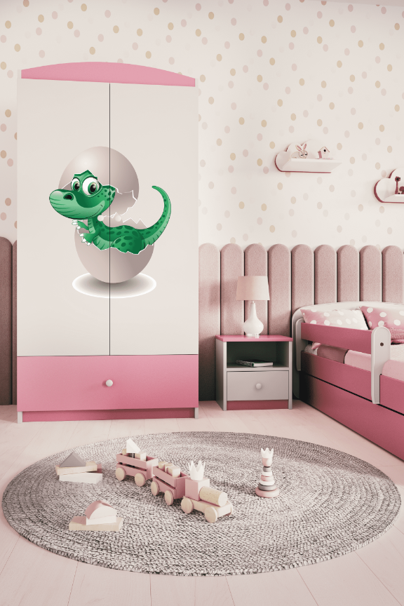 Armoire enfant rose clair