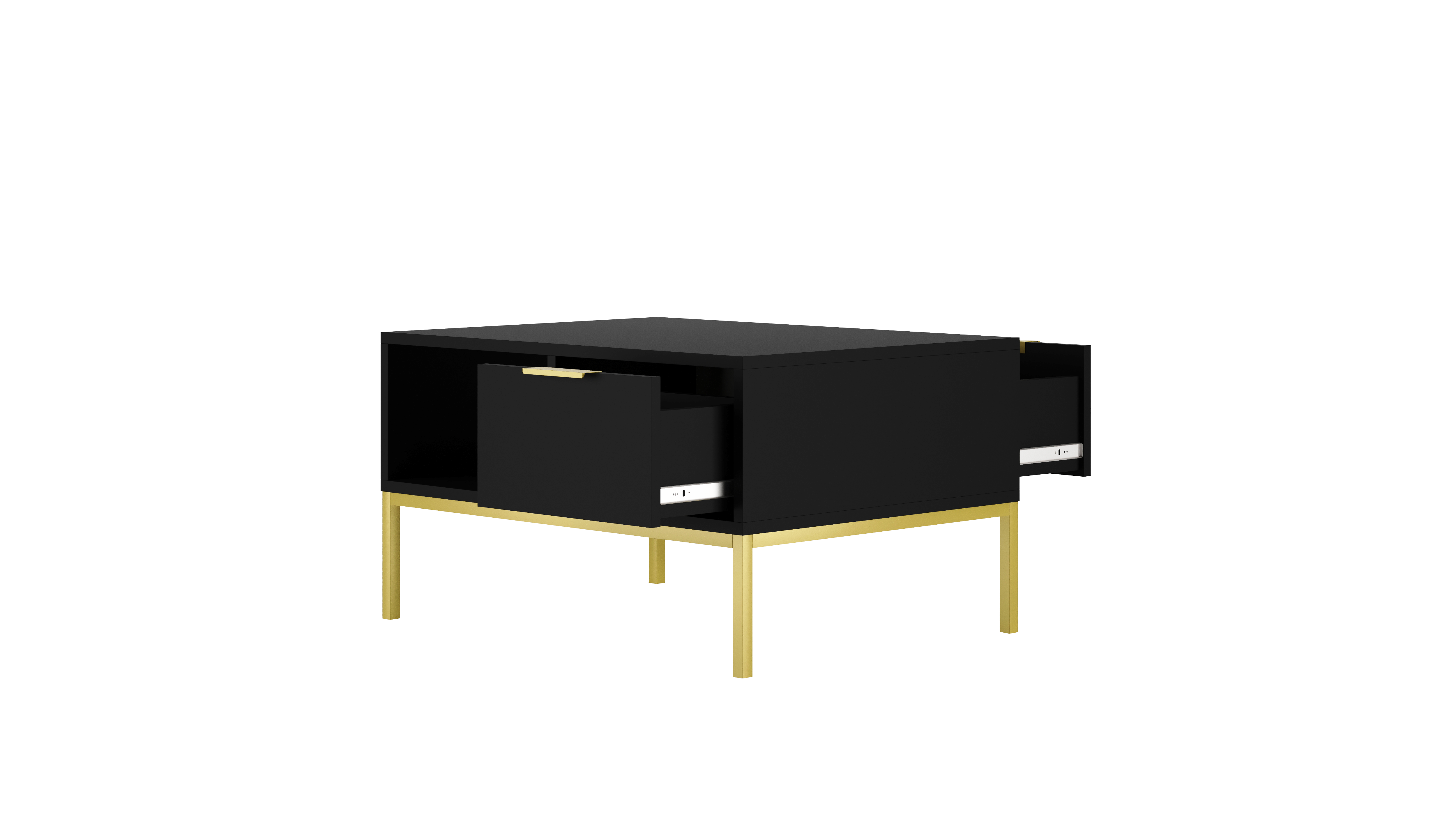 Raumhirsch Table basse AUSTIN 60x45x80 cm Avec tiroir Avec rangement noir – vue complémentaire