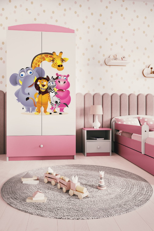 Armoire enfant rose clair
