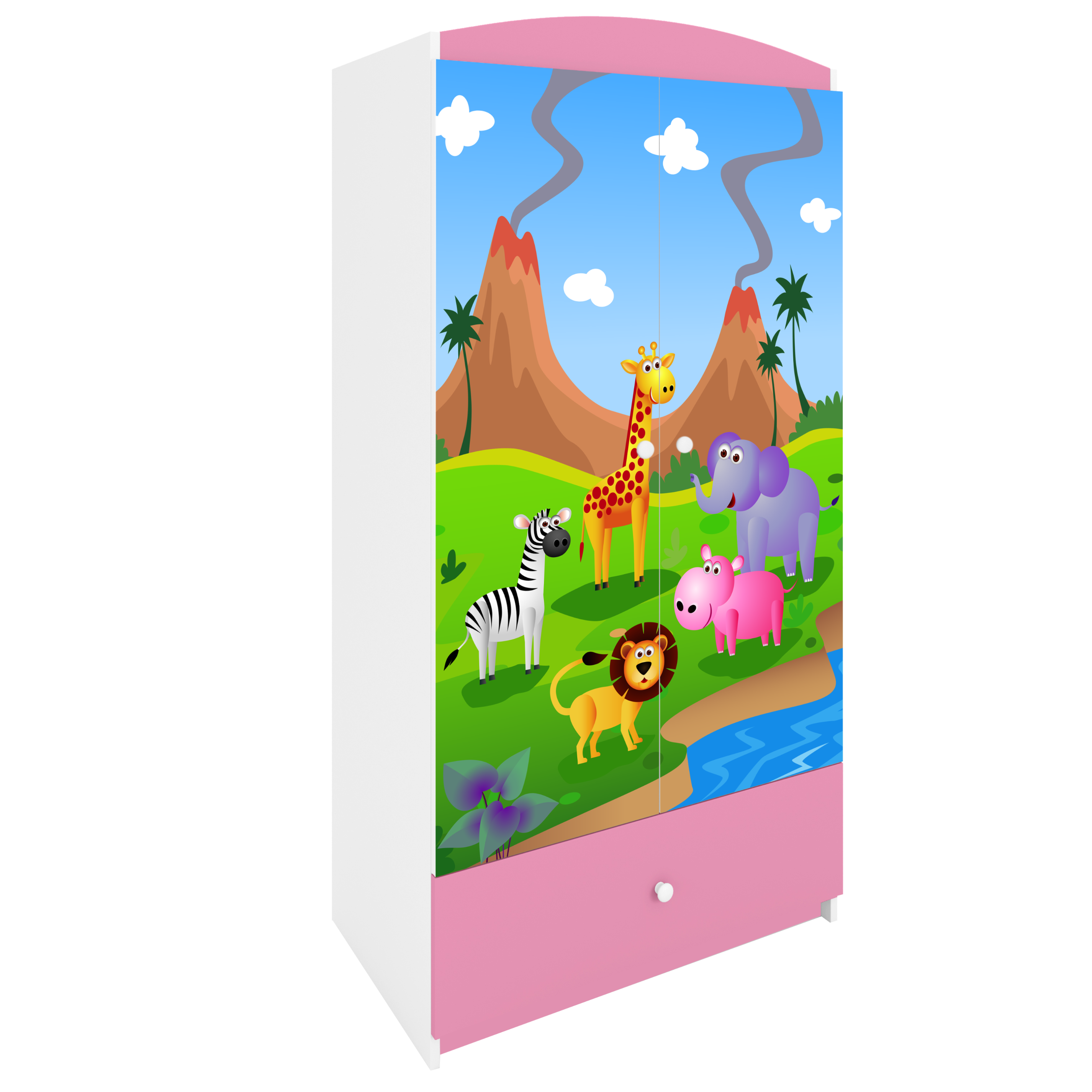 Armoire enfant rose clair