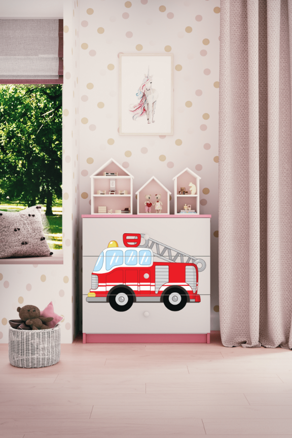 Commode enfant rose