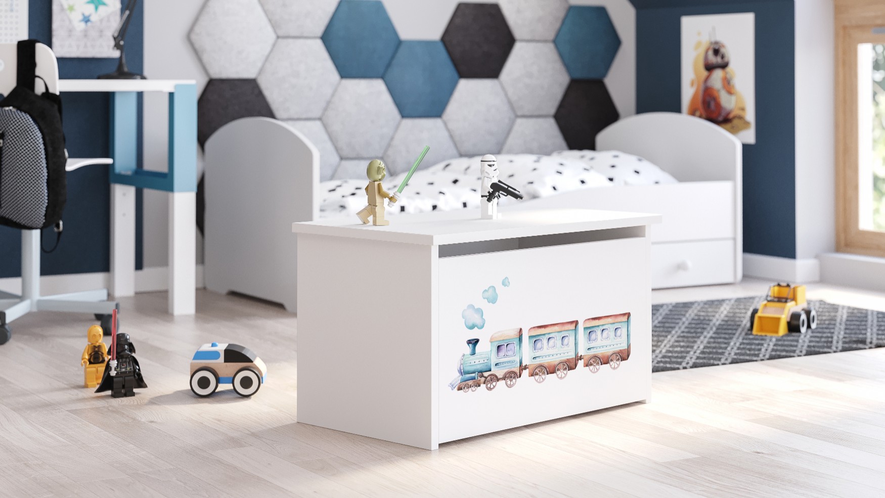 Coffre à jouets enfant blanc