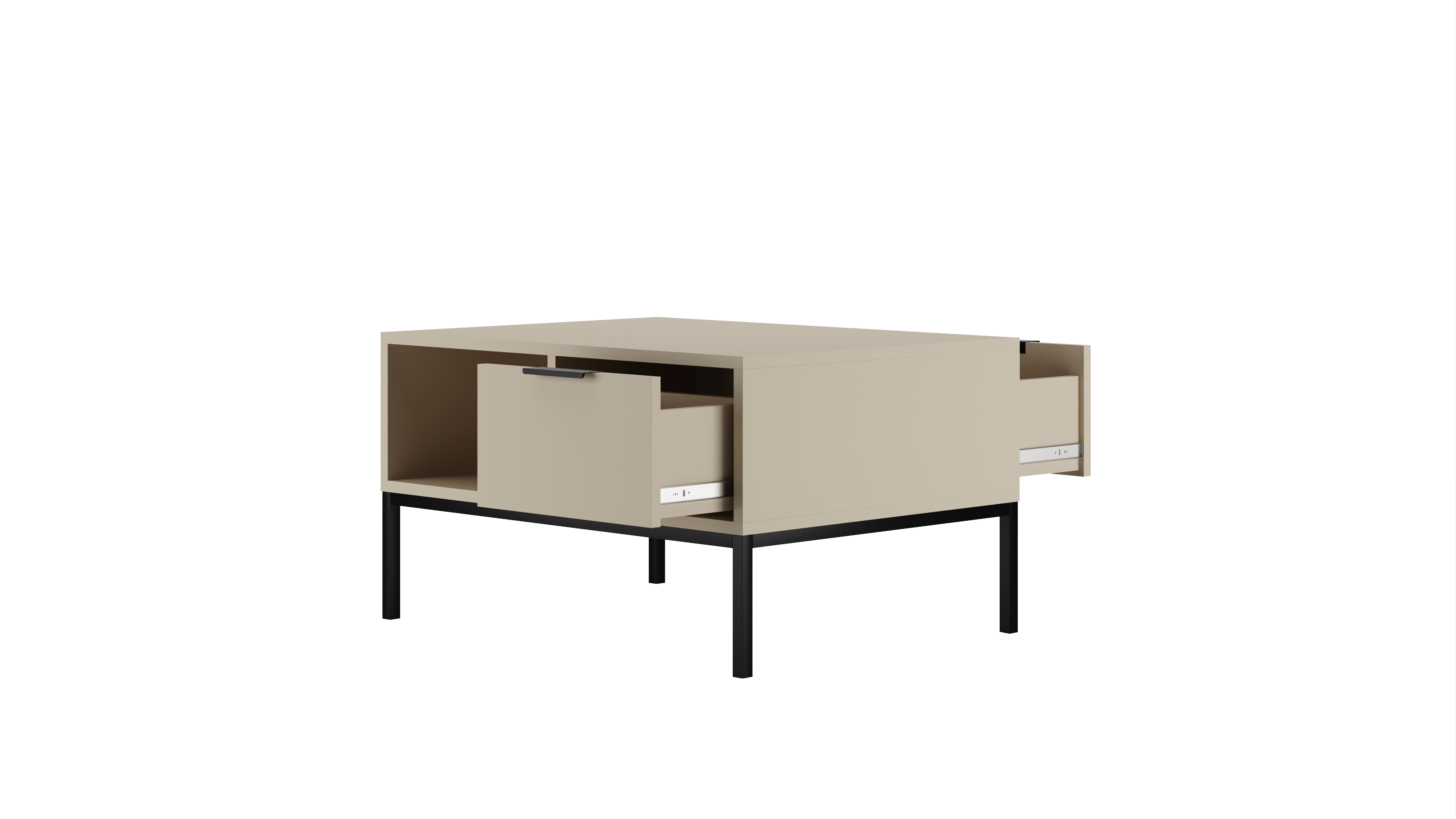 Raumhirsch Table basse AUSTIN 60x45x80 cm Avec tiroir Avec rangement noir – vue complémentaire