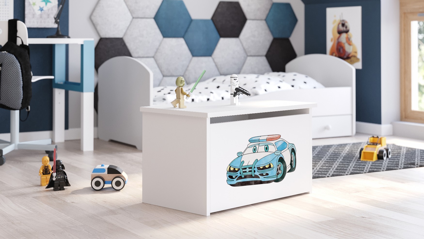 Coffre à jouets enfant blanc