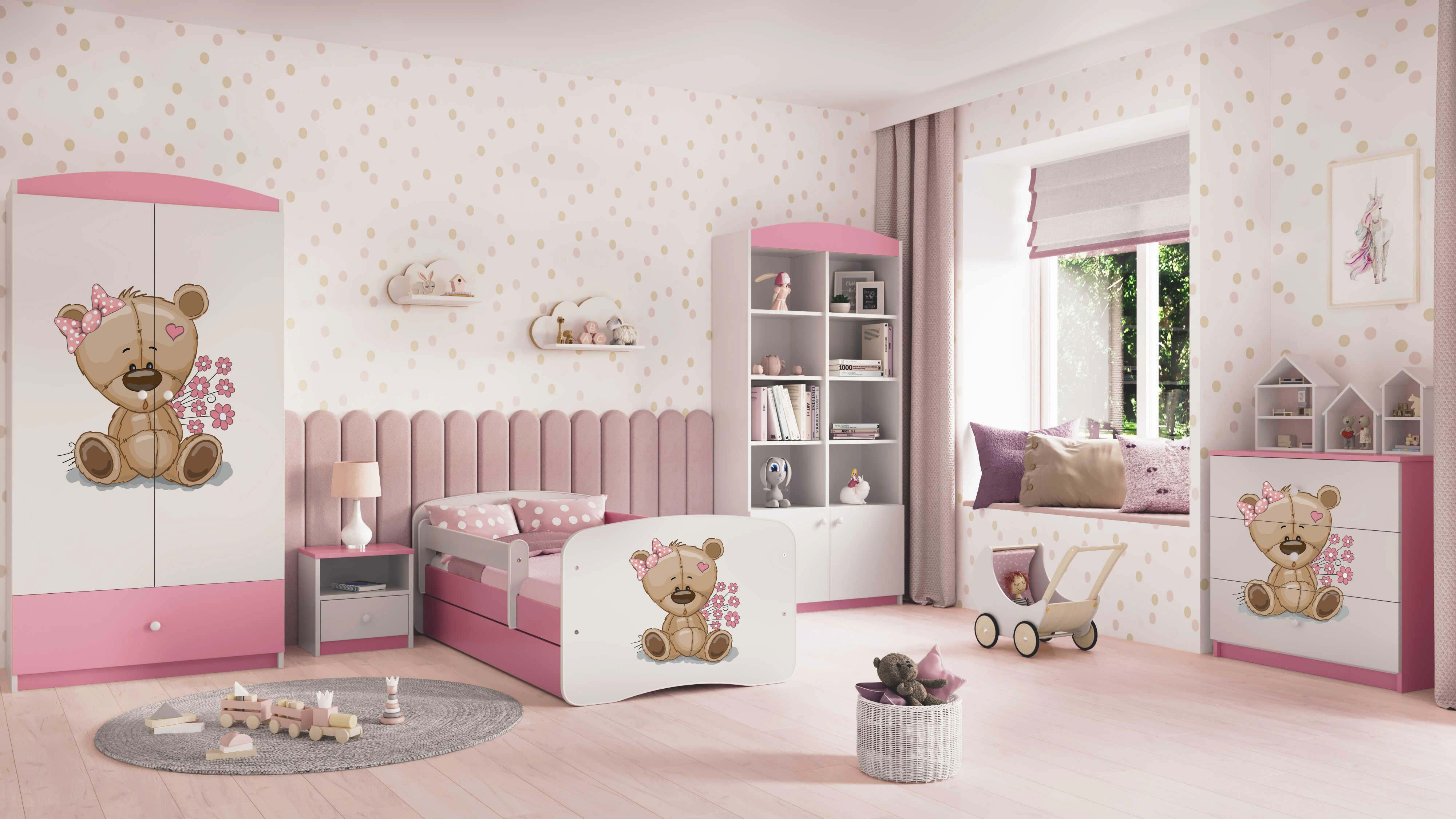 Commode enfant rose