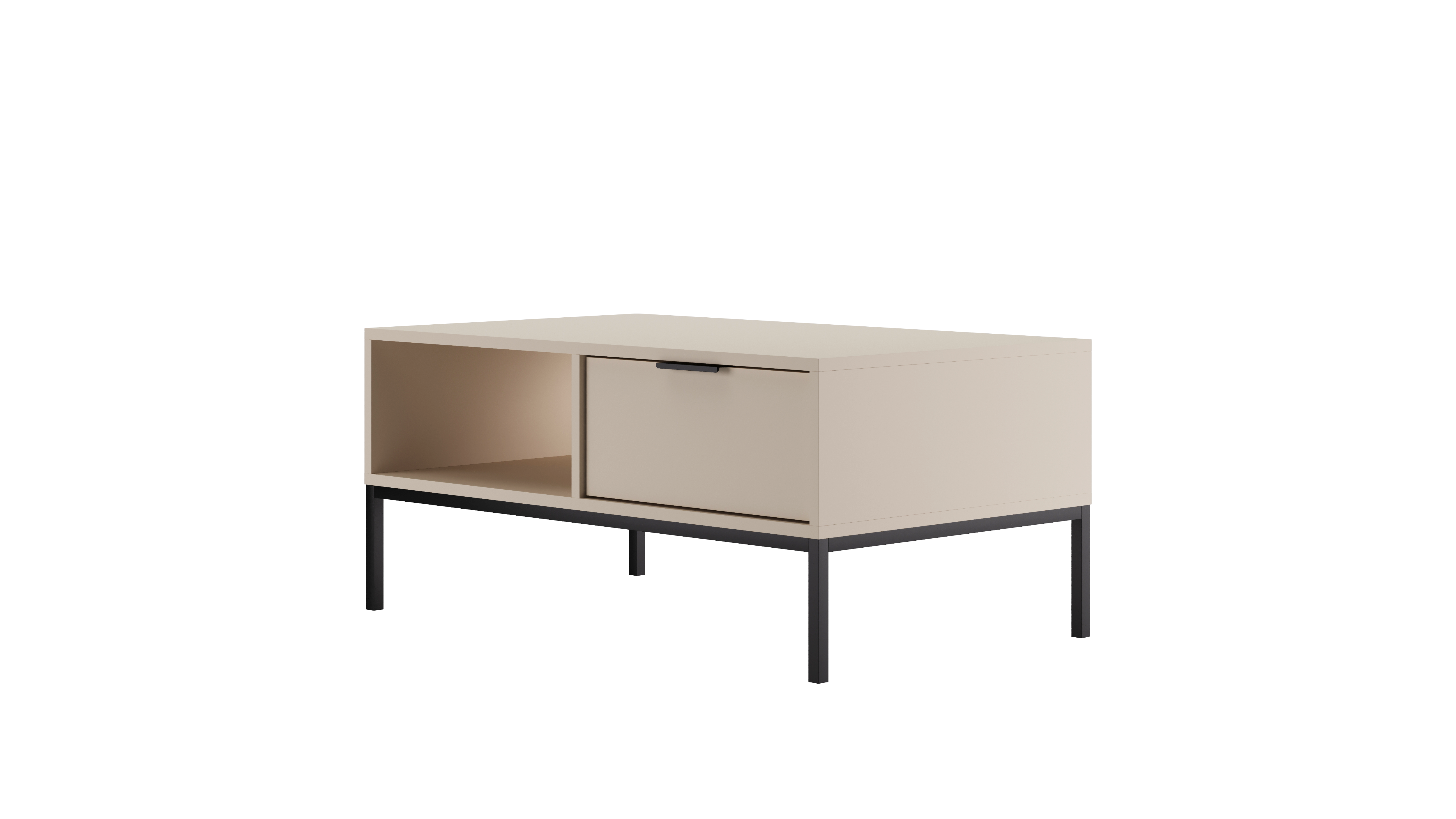 Raumhirsch Table basse AUSTIN 60x45x100 cm Avec tiroir Avec rangement noir – vue principale