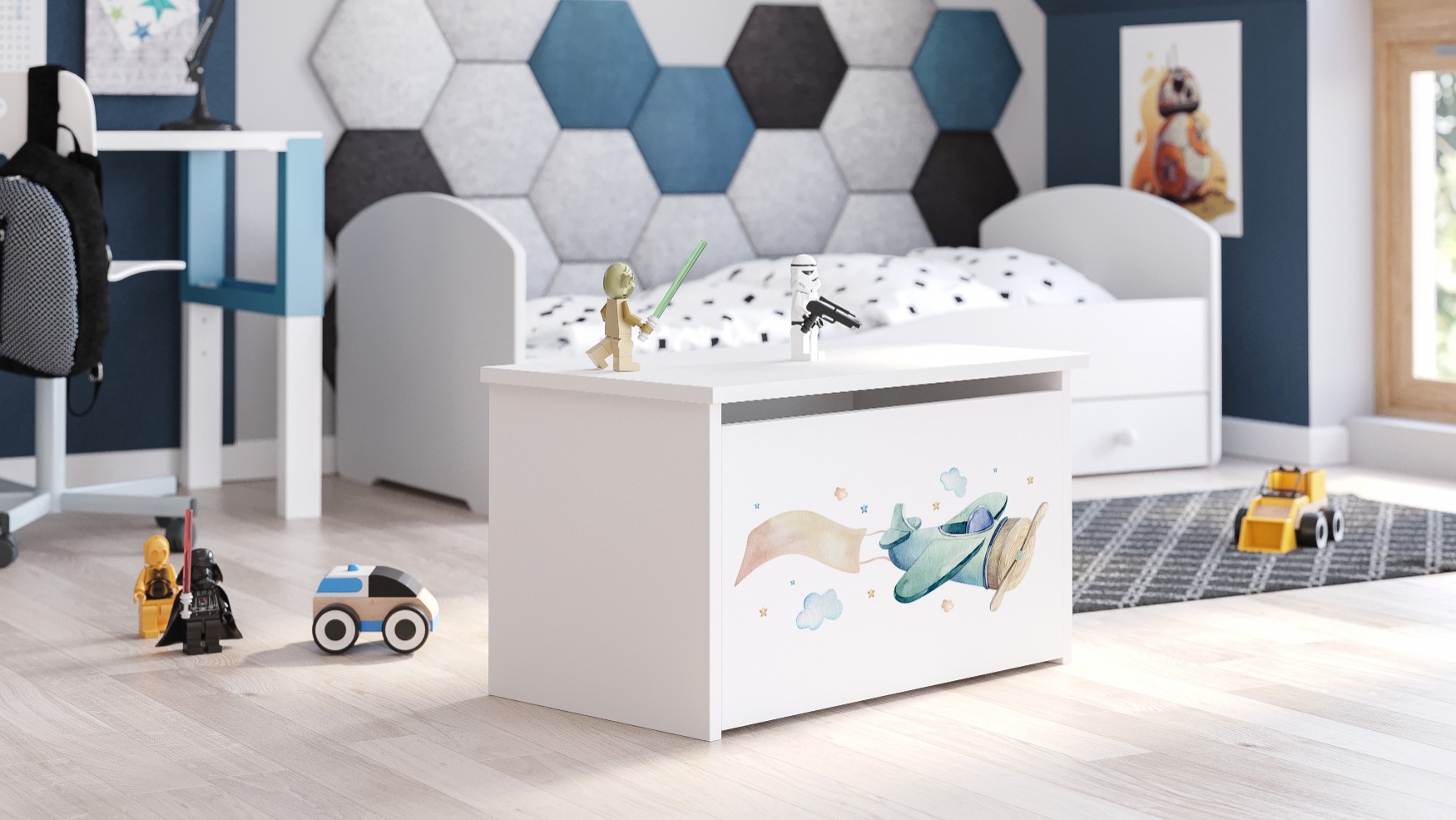Coffre à jouets enfant blanc