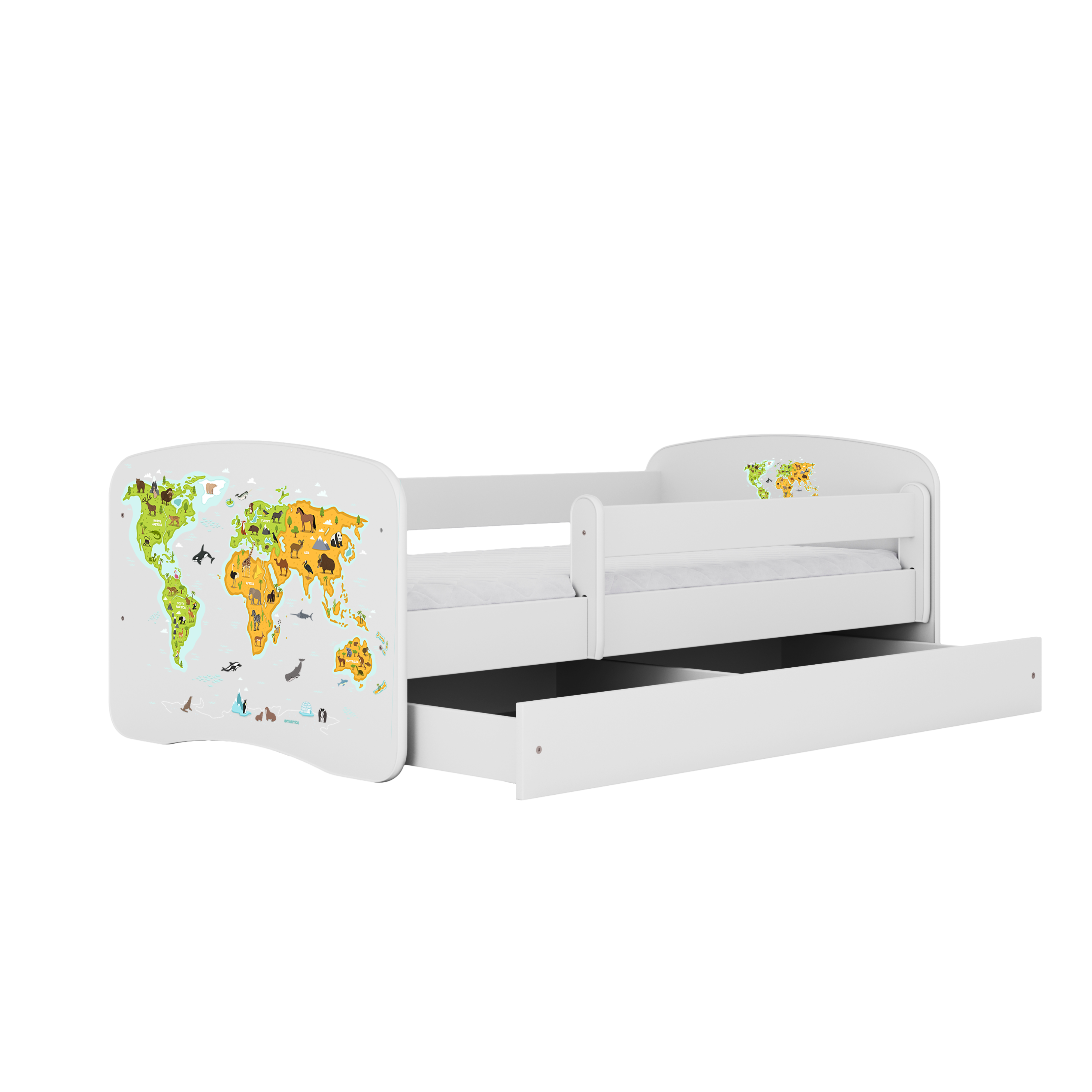 Lit enfant 70 x 140 cm, motif Carte du monde, vue 3