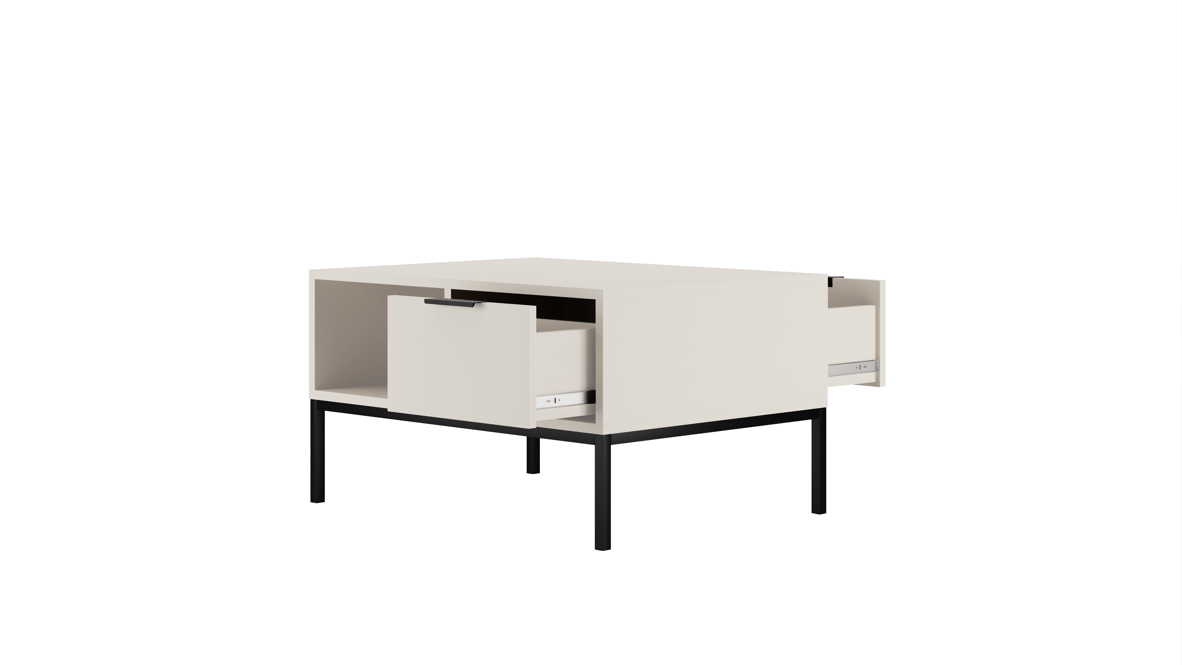 Raumhirsch Table basse AUSTIN 60x45x80 cm Avec tiroir Avec rangement noir – vue complémentaire