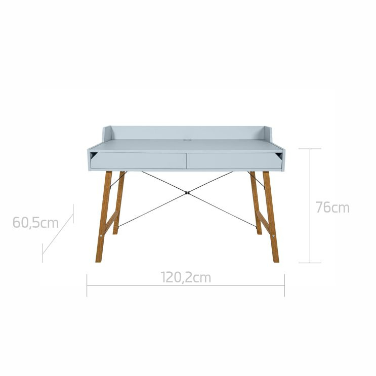 Bureau enfant blanc, chene et noir