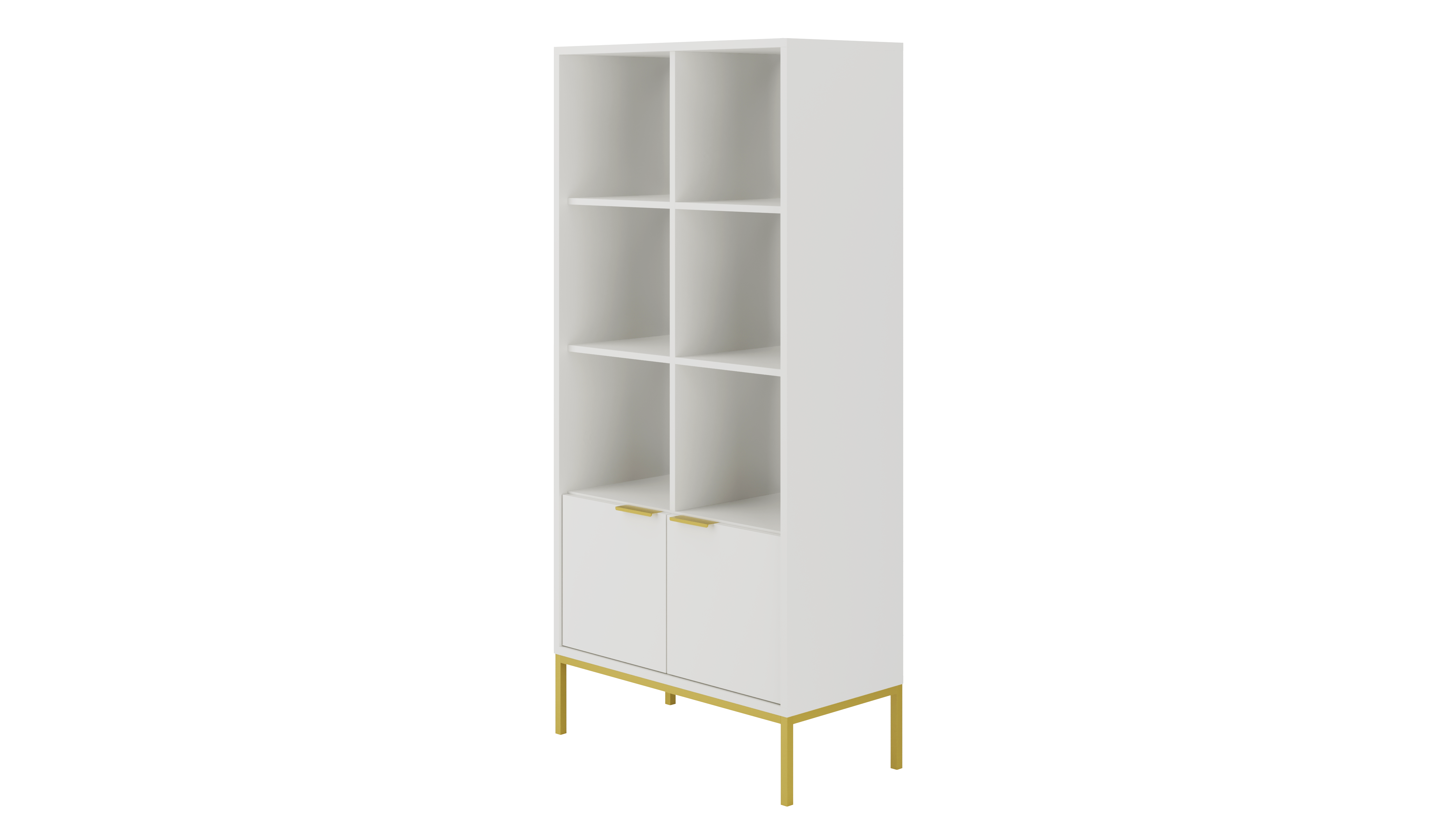 Raumhirsch Bibliothèque AUSTIN 40x171,3x80 cm Avec rangement blanc / doré farbe – détail 2