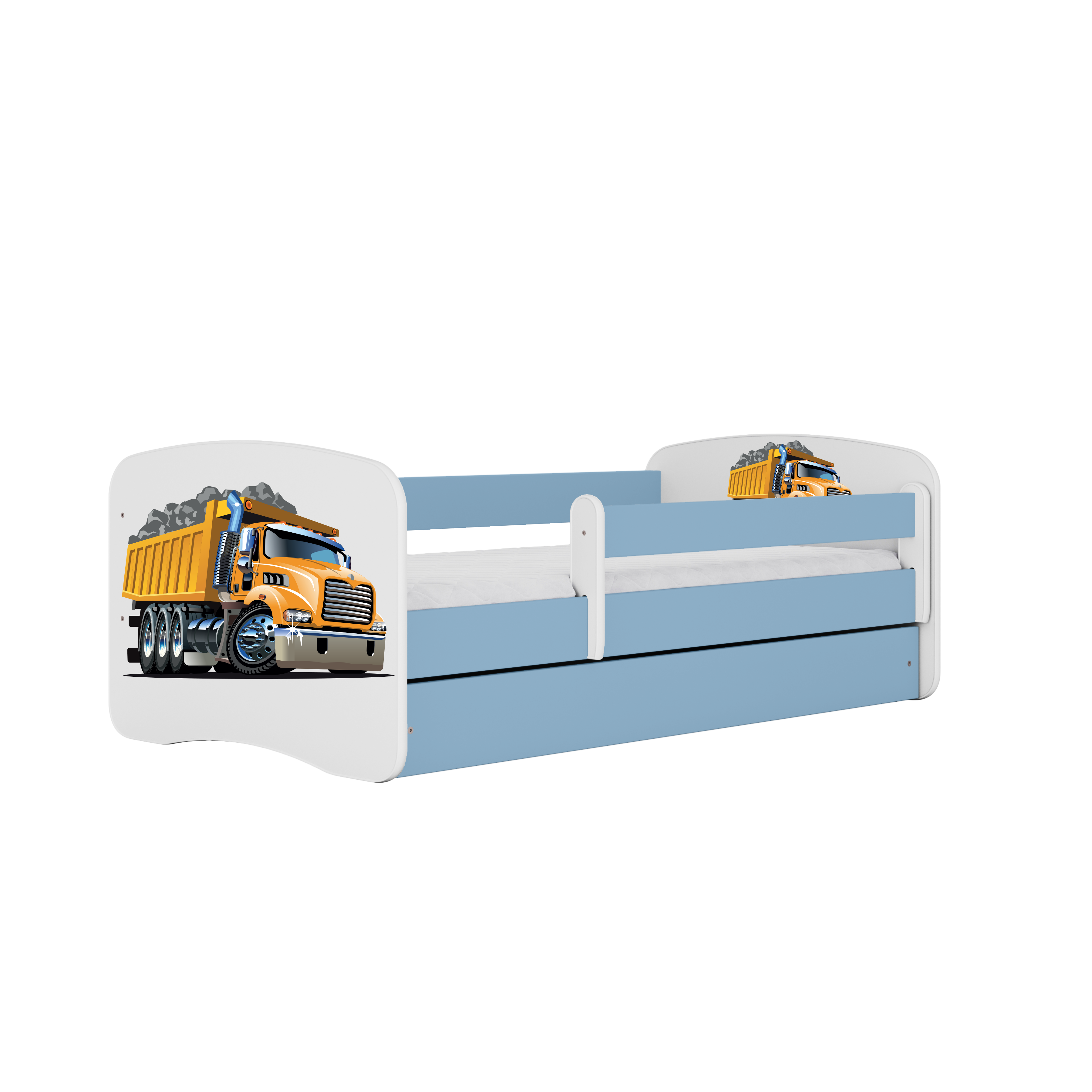 Lit enfant bleu, motif camion