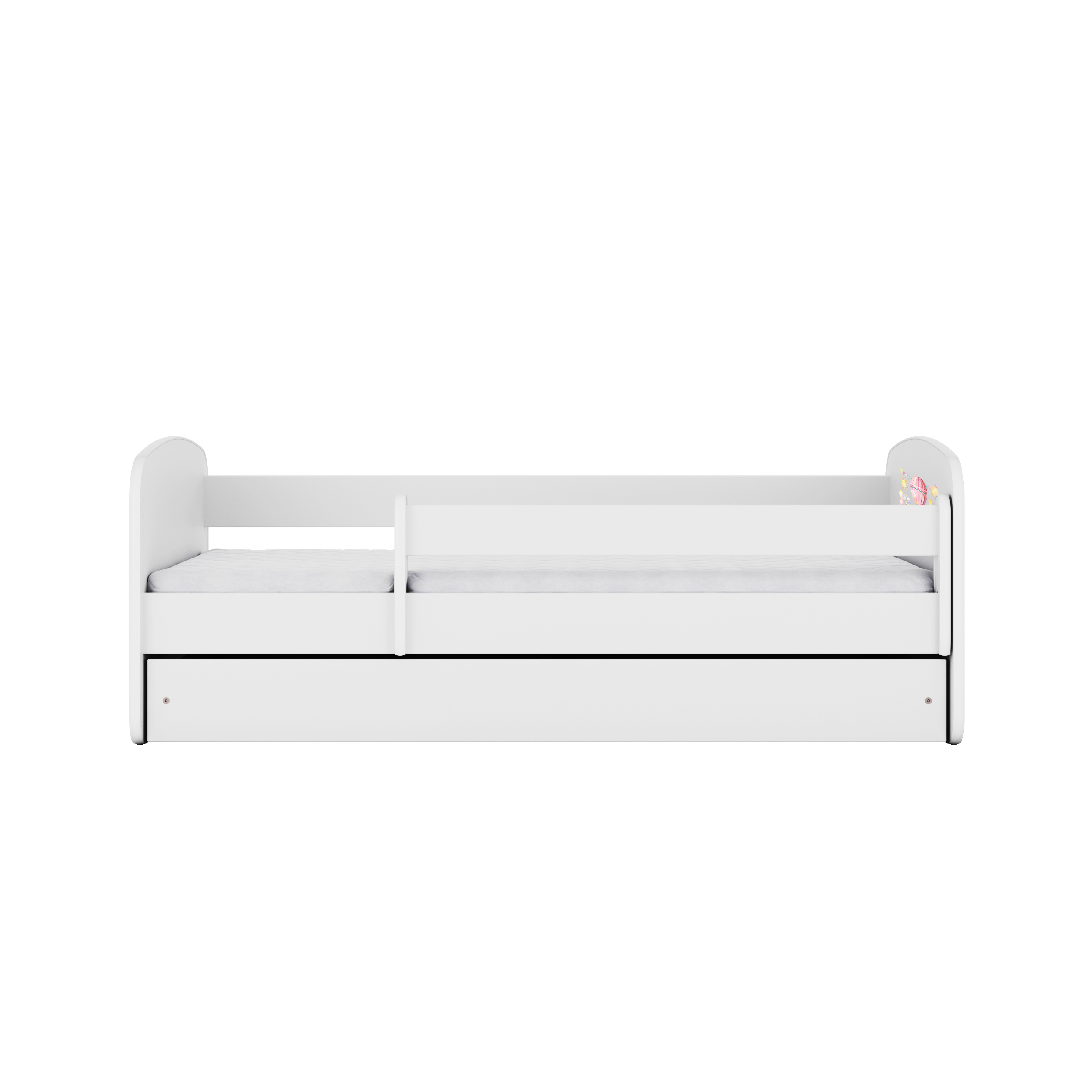 Lit enfant blanc, motif montgolfière