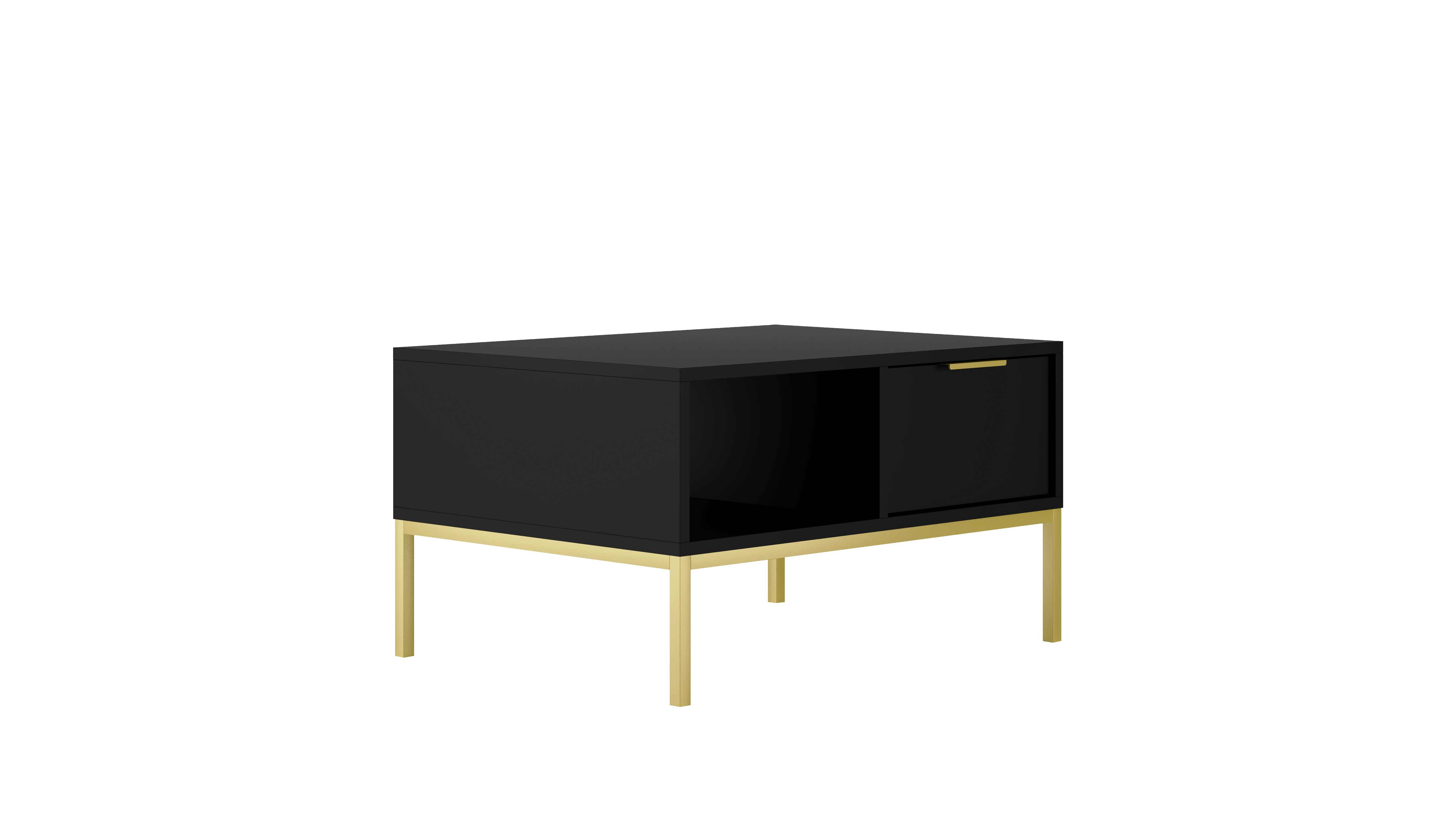 Raumhirsch Table basse AUSTIN 60x45x80 cm Avec tiroir Avec rangement noir – détail 2