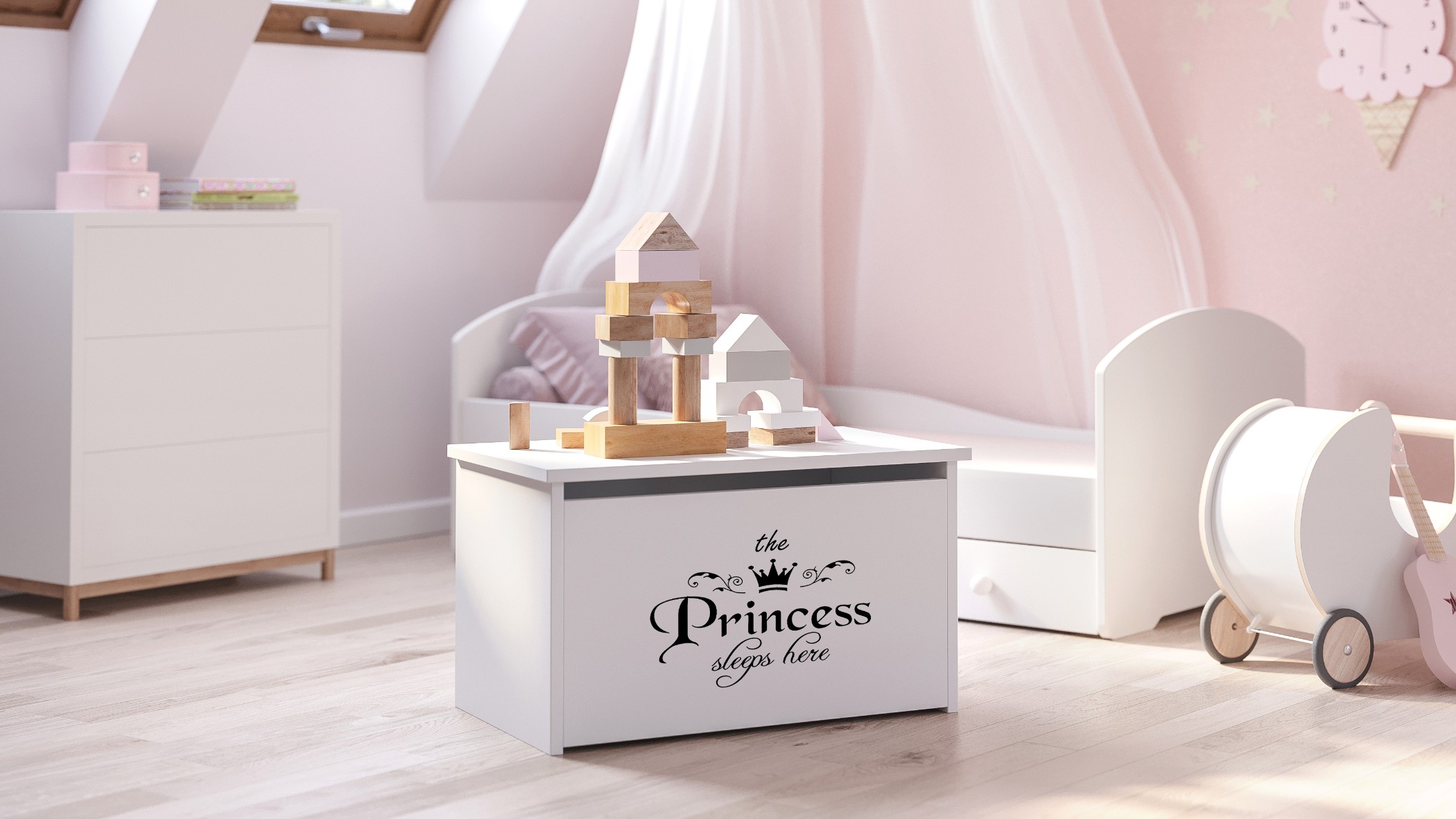 Coffre à jouets enfant blanc