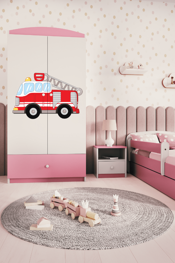 Armoire enfant rose clair