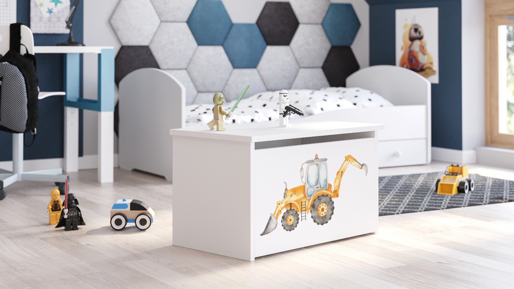Coffre à jouets enfant blanc