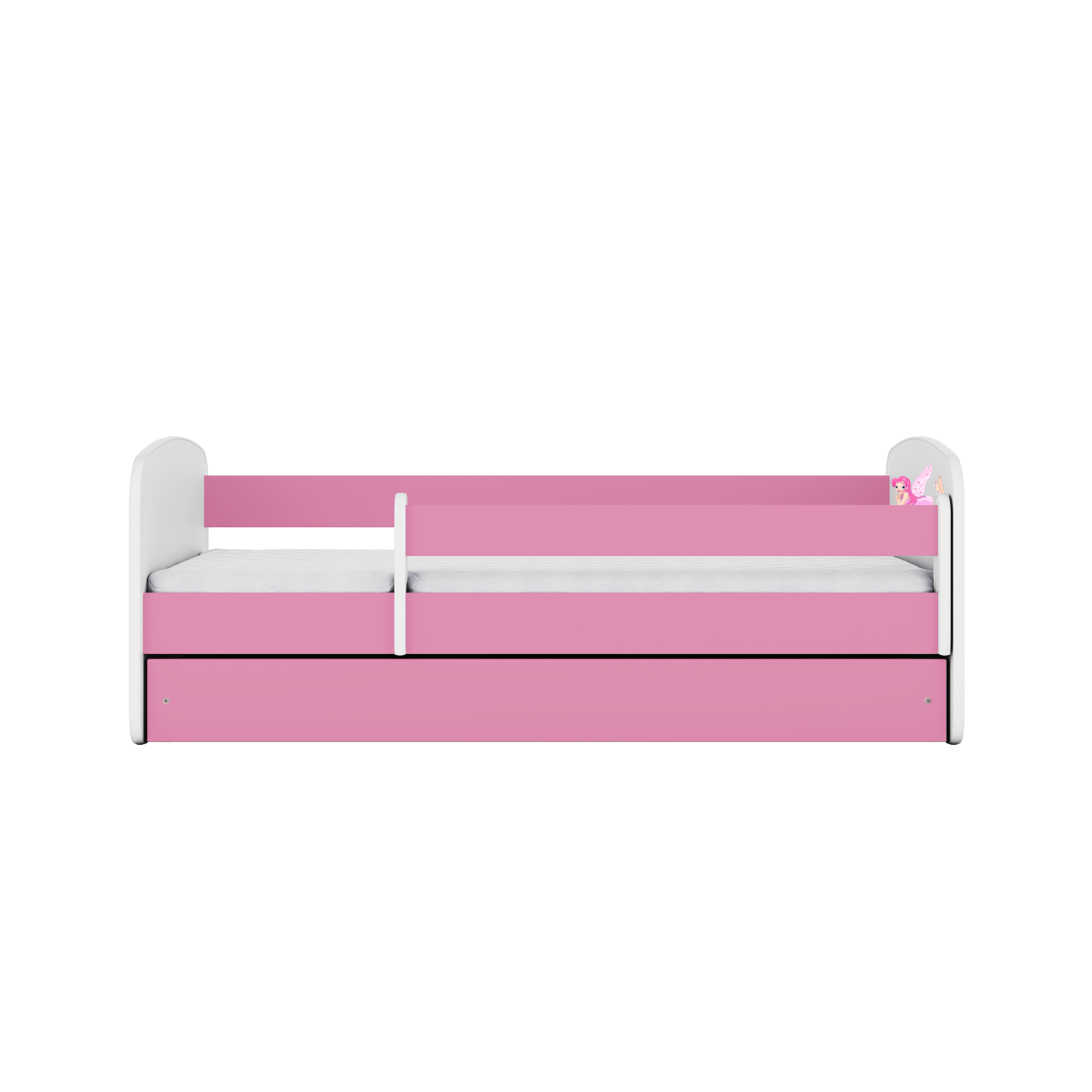 Lit enfant rose, motif fée ailée