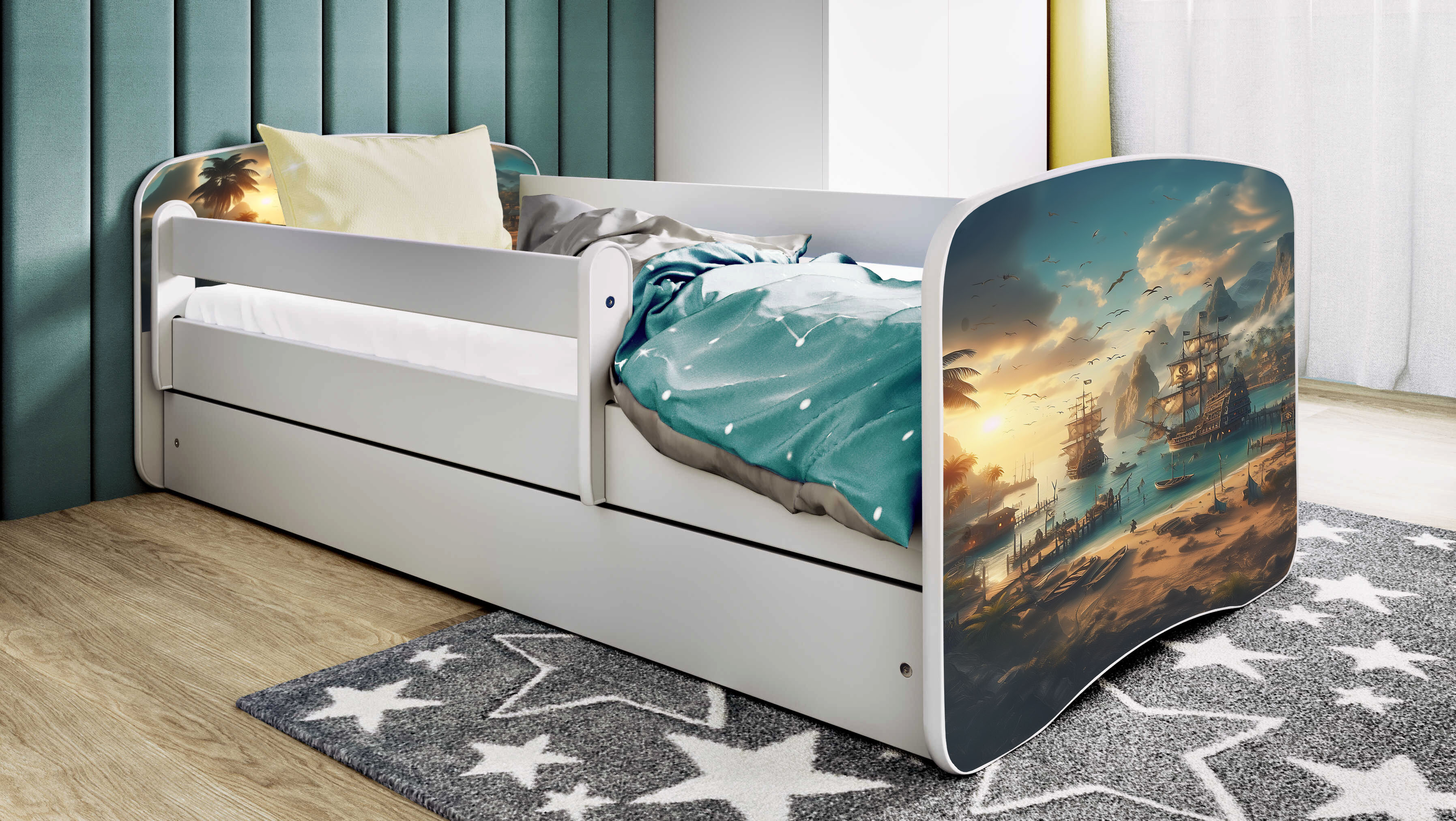 Lit enfant 80 x 180 cm, motif Bateau, vue 2