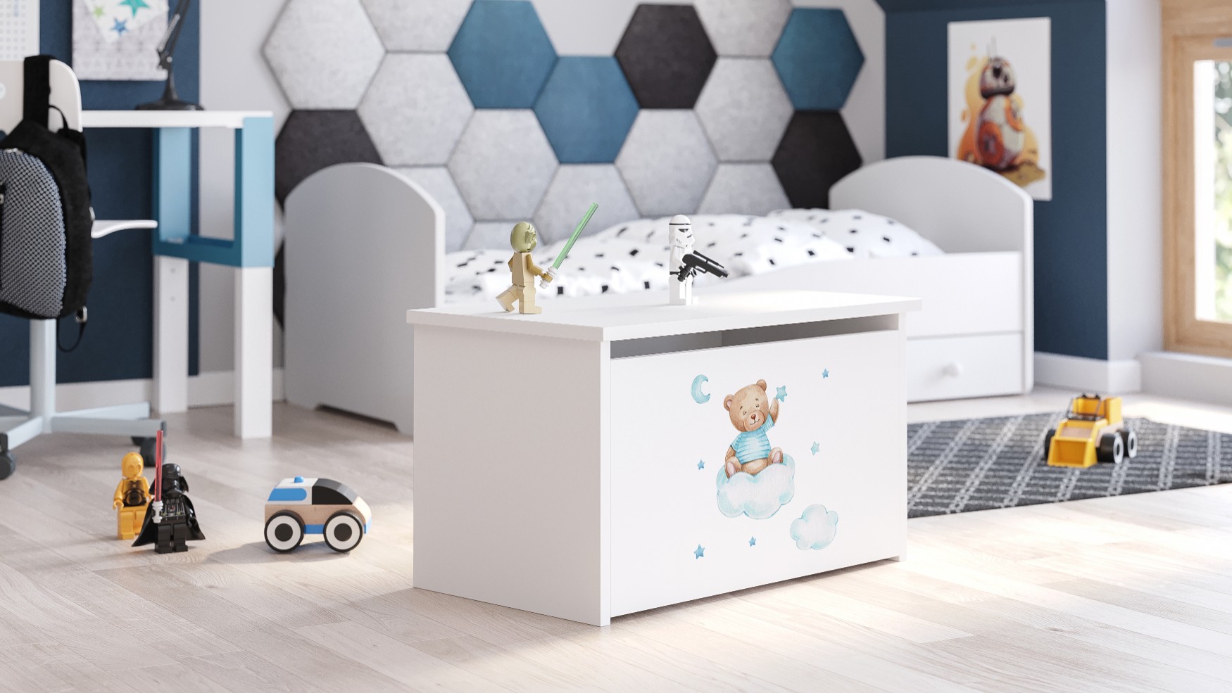 Coffre à jouets enfant blanc
