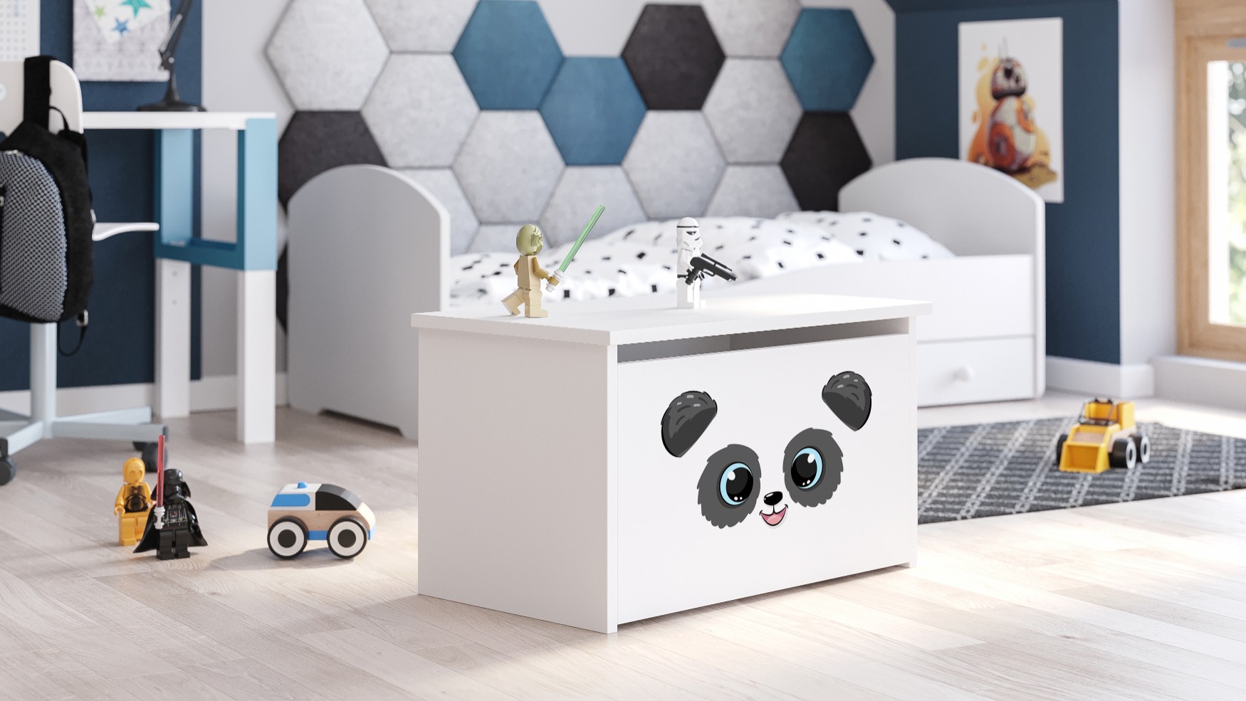 Coffre à jouets enfant blanc