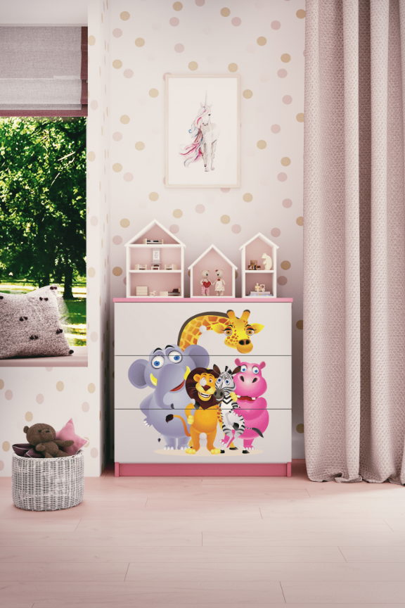Commode enfant rose