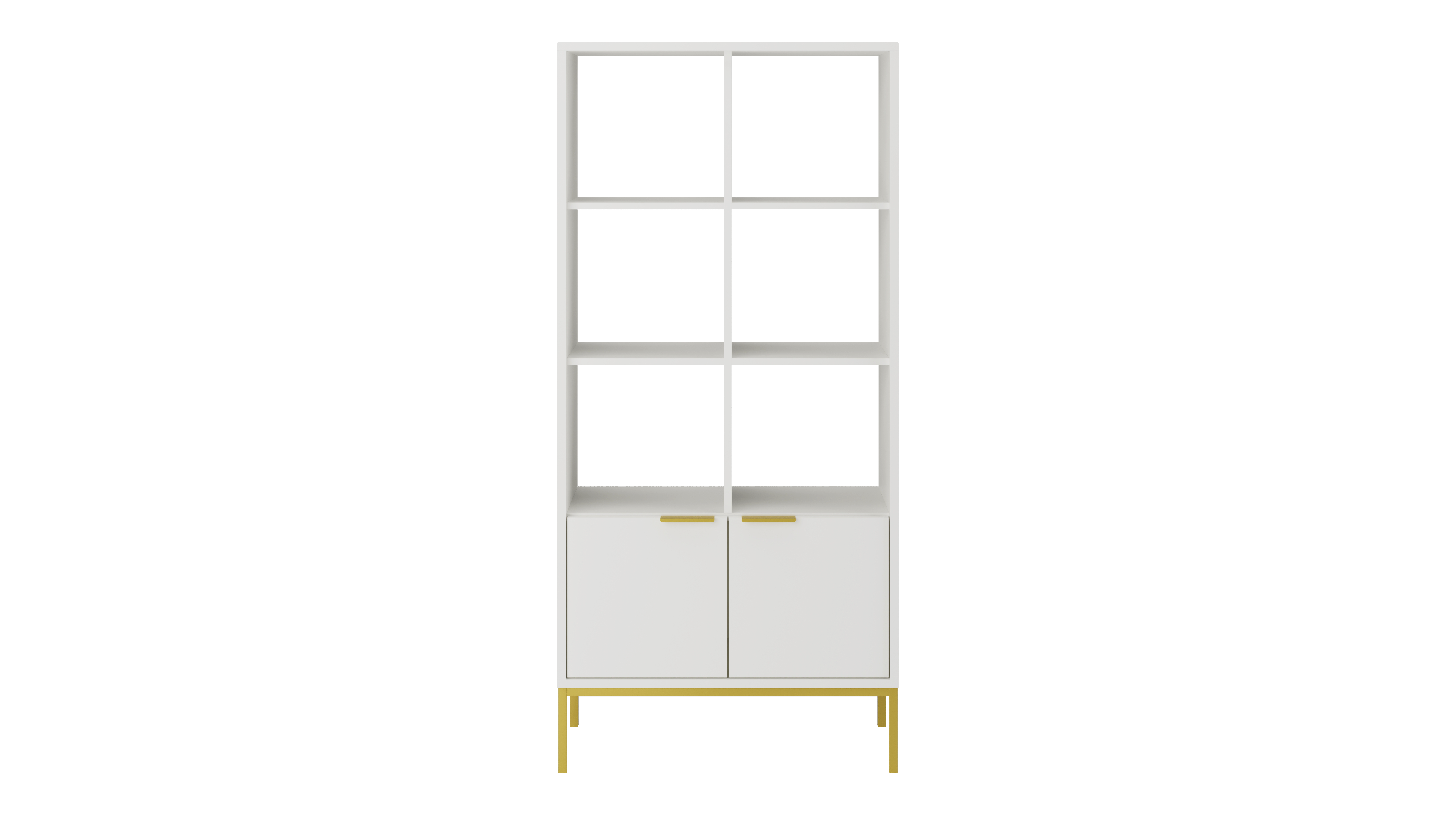 Raumhirsch Bibliothèque AUSTIN 40x171,3x80 cm Avec rangement blanc / doré farbe – vue principale