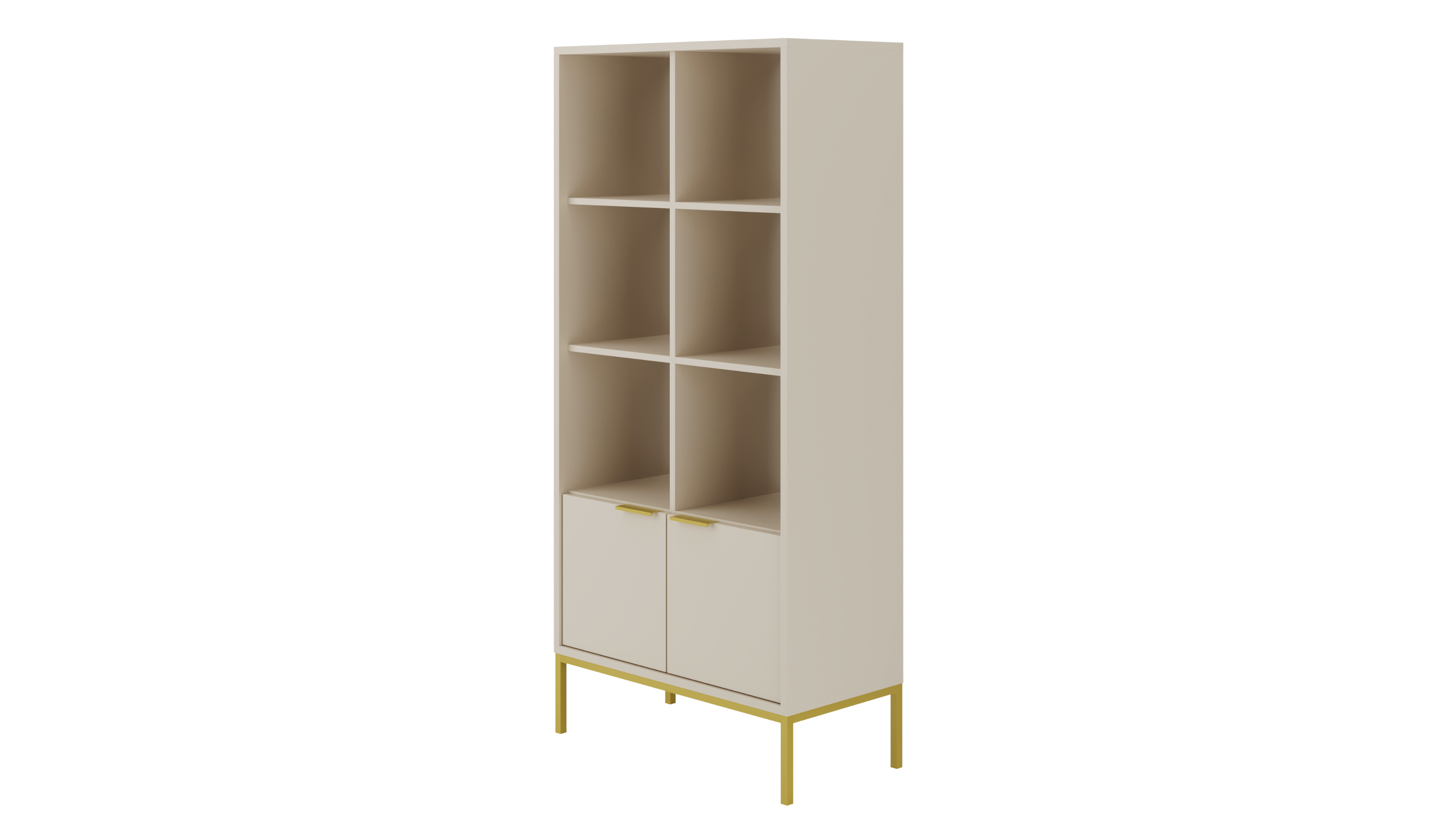 Raumhirsch Bibliothèque AUSTIN 40x171,3x80 cm Avec rangement beige / doré – détail 2