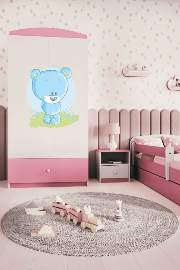 Armoire enfant rose clair
