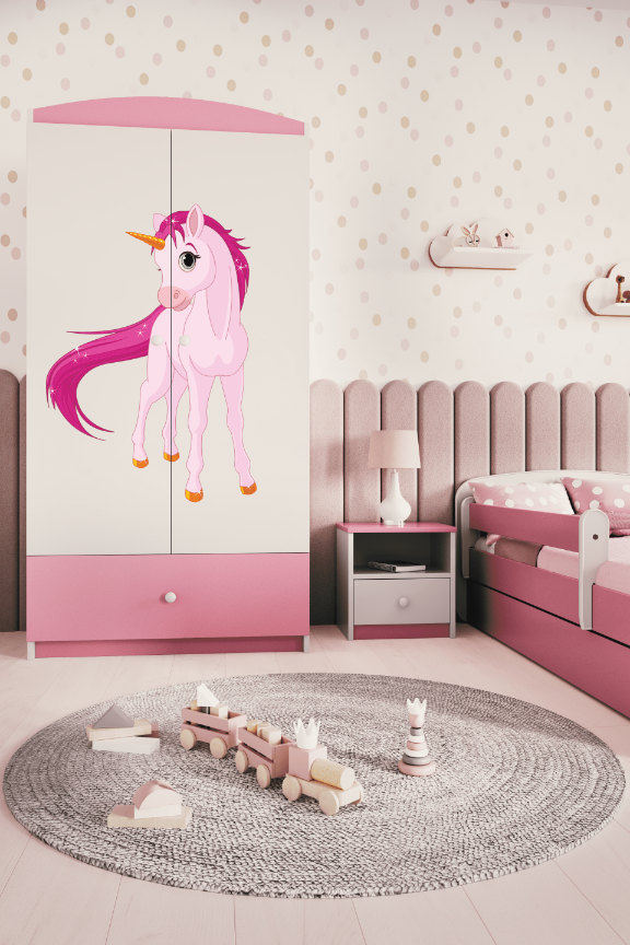 Armoire enfant rose clair